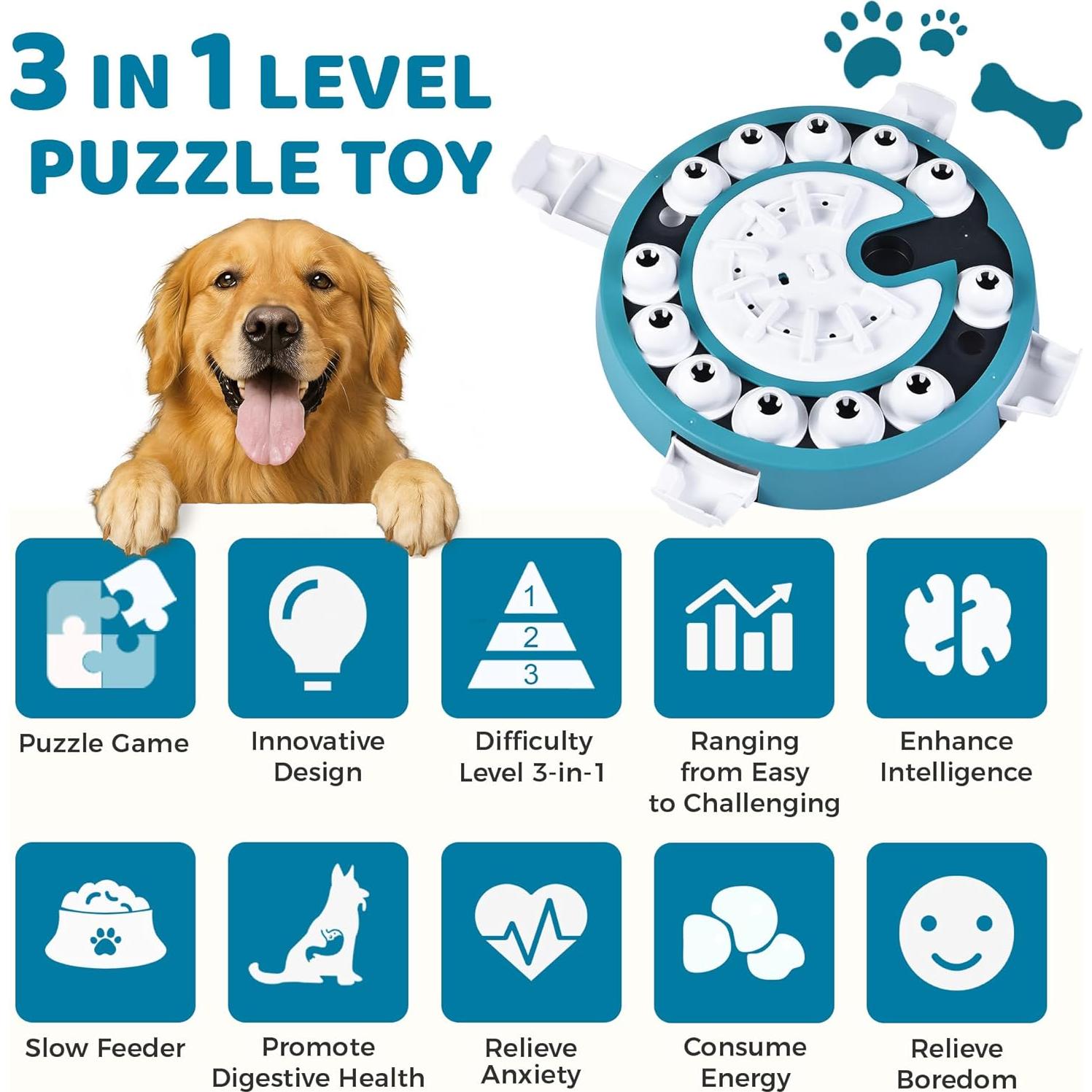 Juguete de Rompecabezas para Perros LiuMelinda Nivel 3 en 1