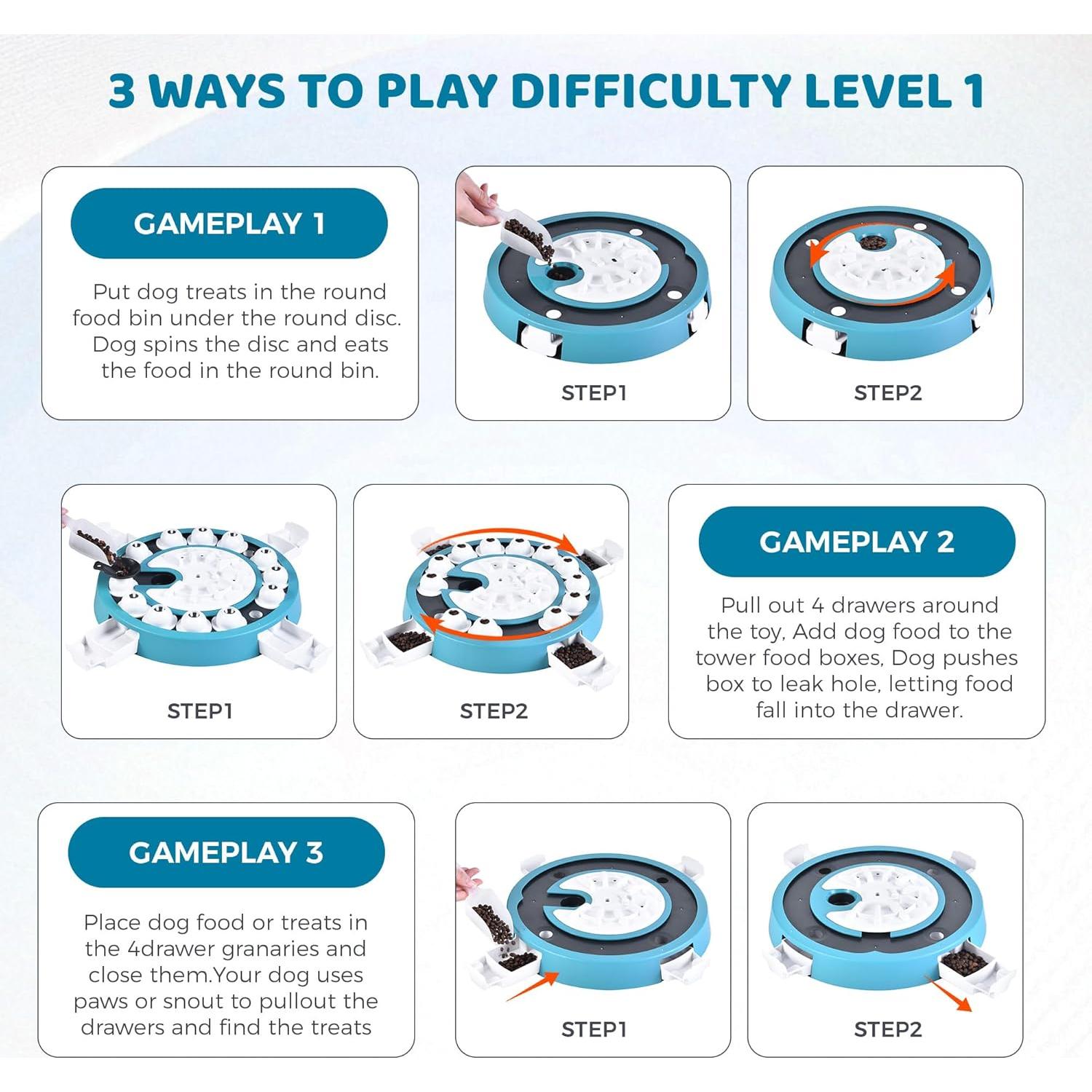 Juguete de Rompecabezas para Perros LiuMelinda Nivel 3 en 1