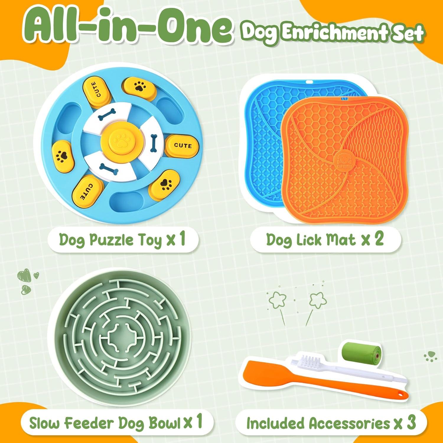 KIPRITII Conjunto de Juguetes para Perros - Estimulación Mental y Alimentación Lenta