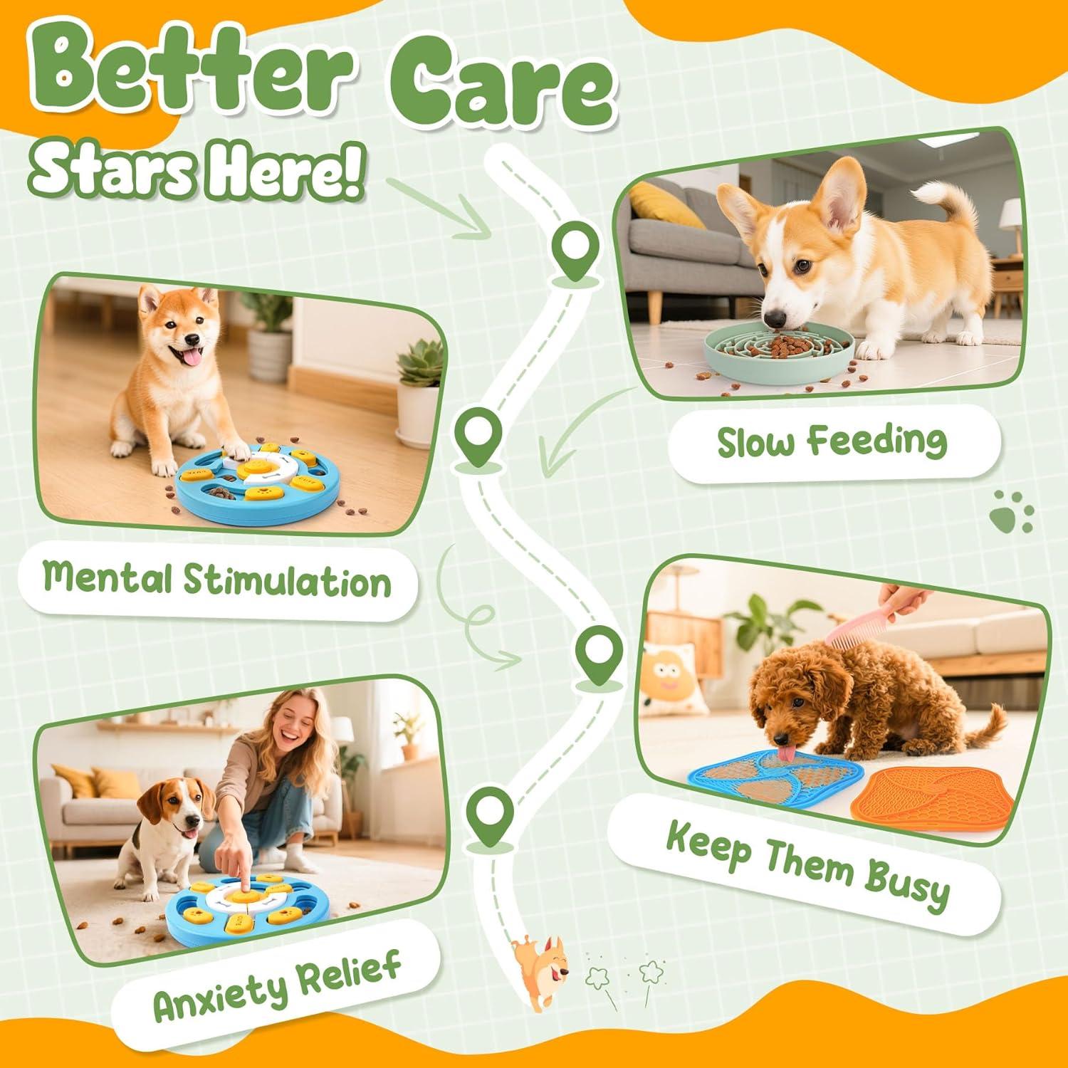 KIPRITII Conjunto de Juguetes para Perros - Estimulación Mental y Alimentación Lenta