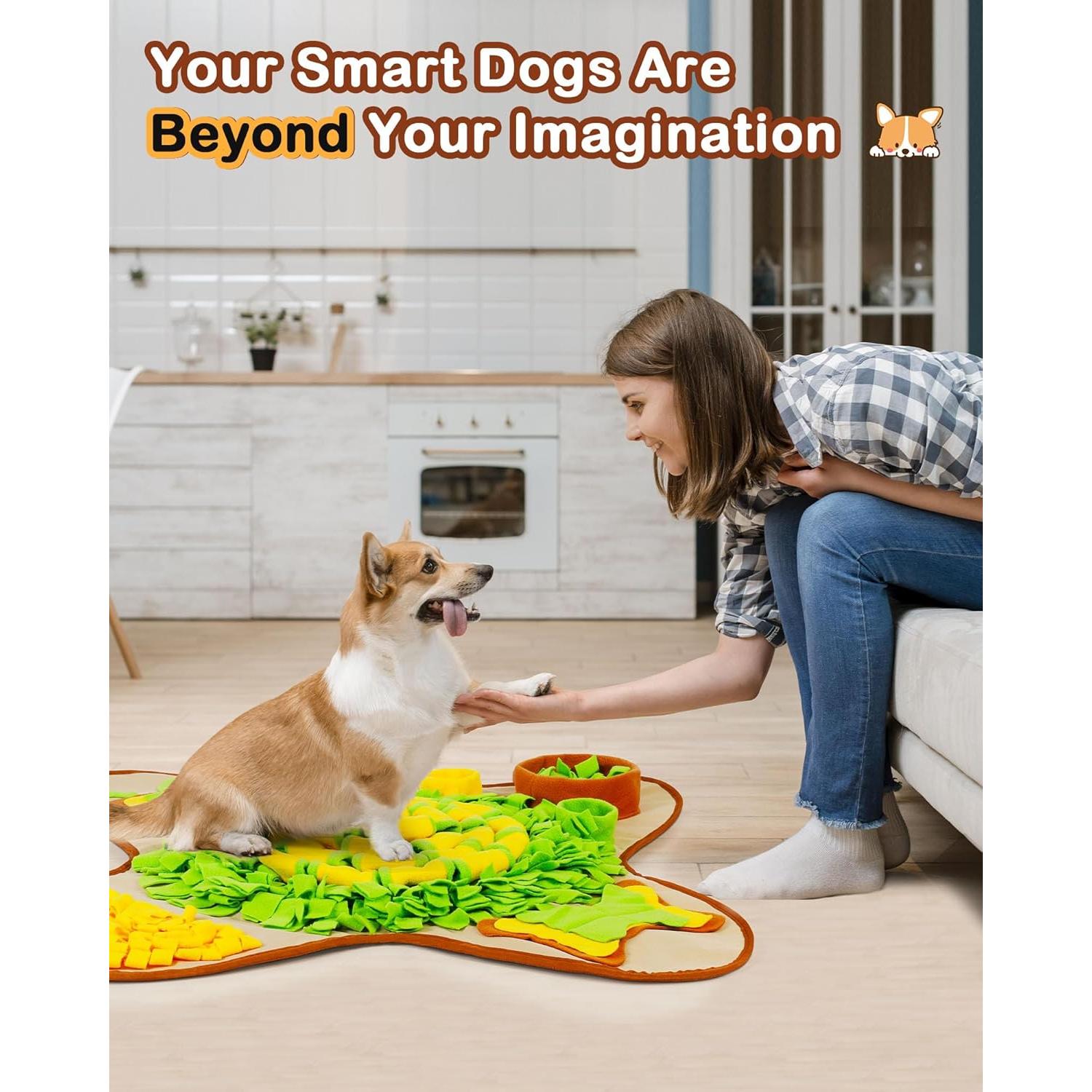 Alfombra de Olfateo HOPET 72x72cm para Perros Grandes - Antideslizante