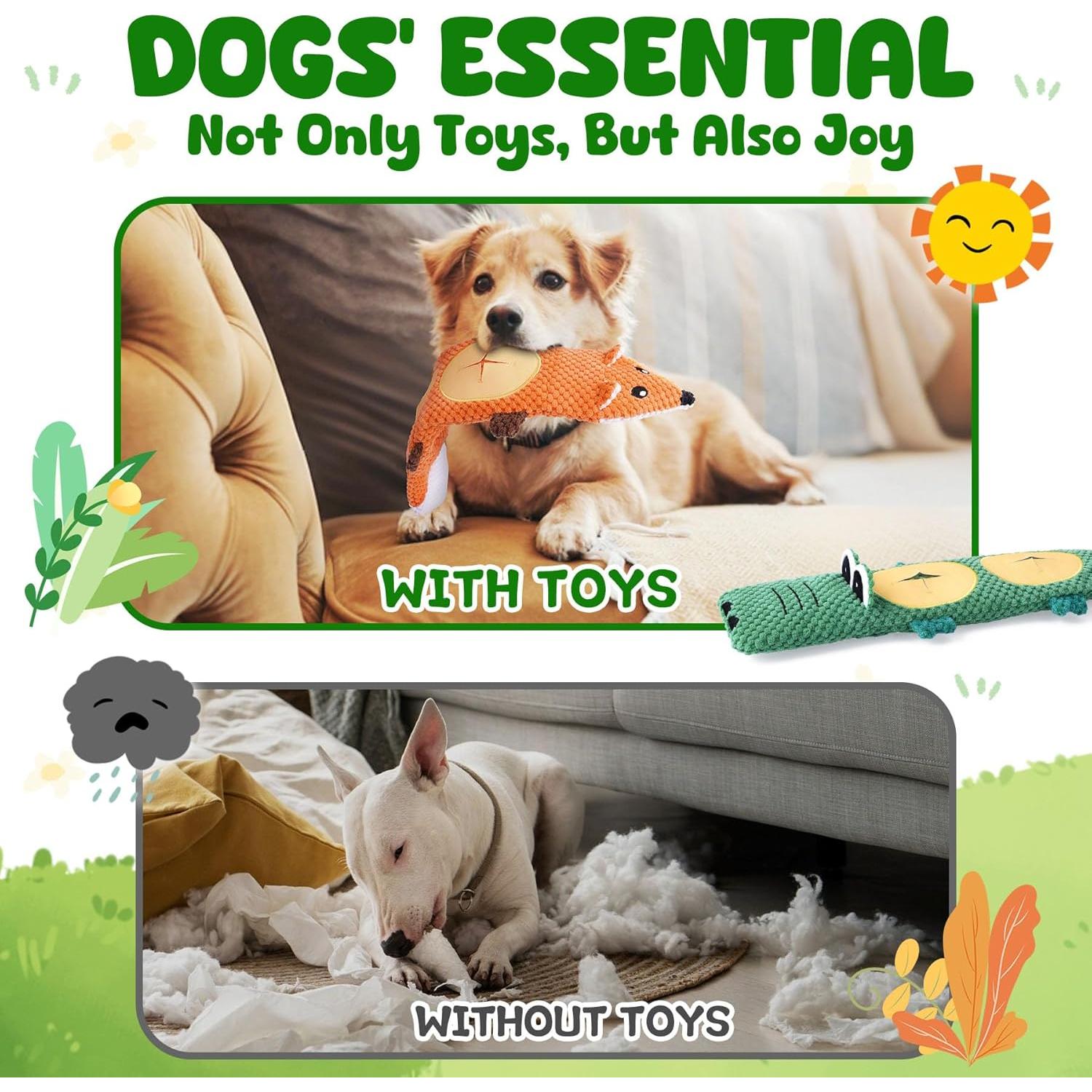 Juguetes para Perros XIUGOAL 2 Piezas Interactivos Sin Relleno