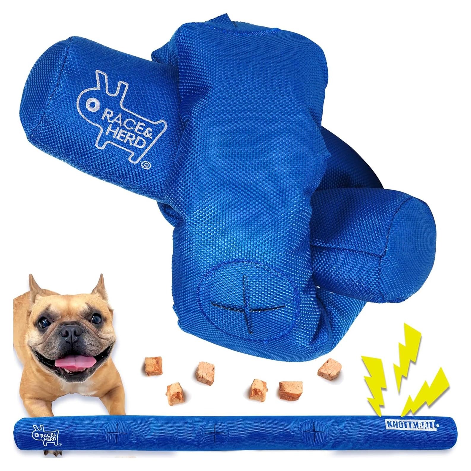 Juguete de Rompecabezas para Perros Race&Herd Knotty Ball - Azul Mediano