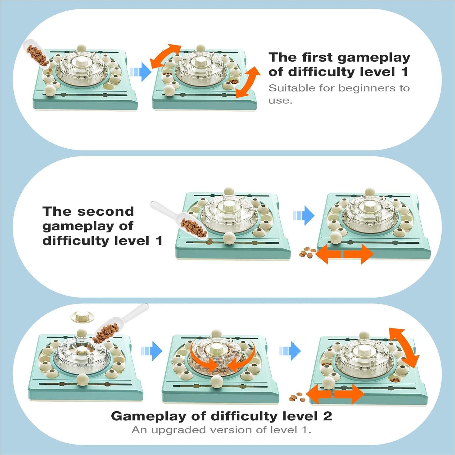 Juguete rompecabezas KADTC para perros 2 en 1, dispensador de comida