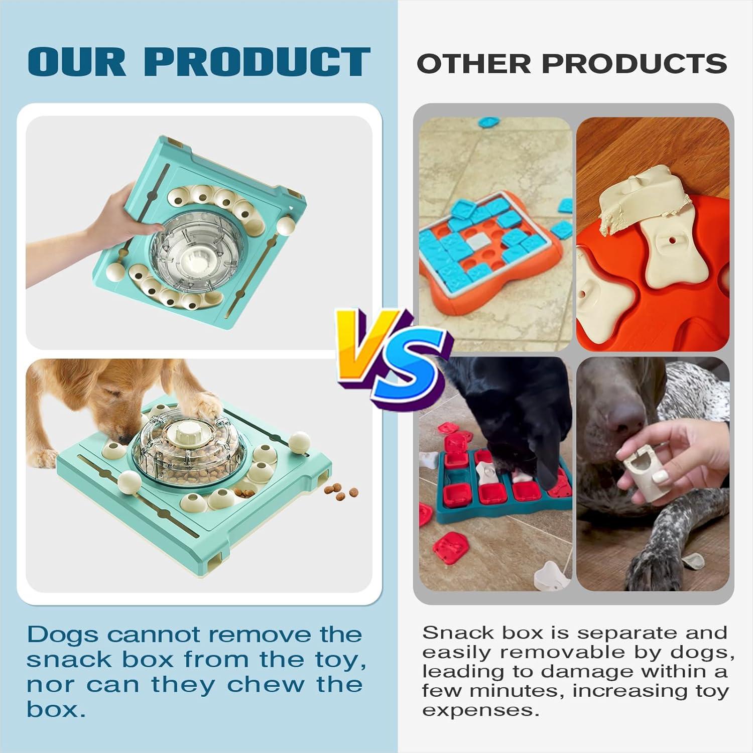 Juguete rompecabezas KADTC para perros 2 en 1, dispensador de comida