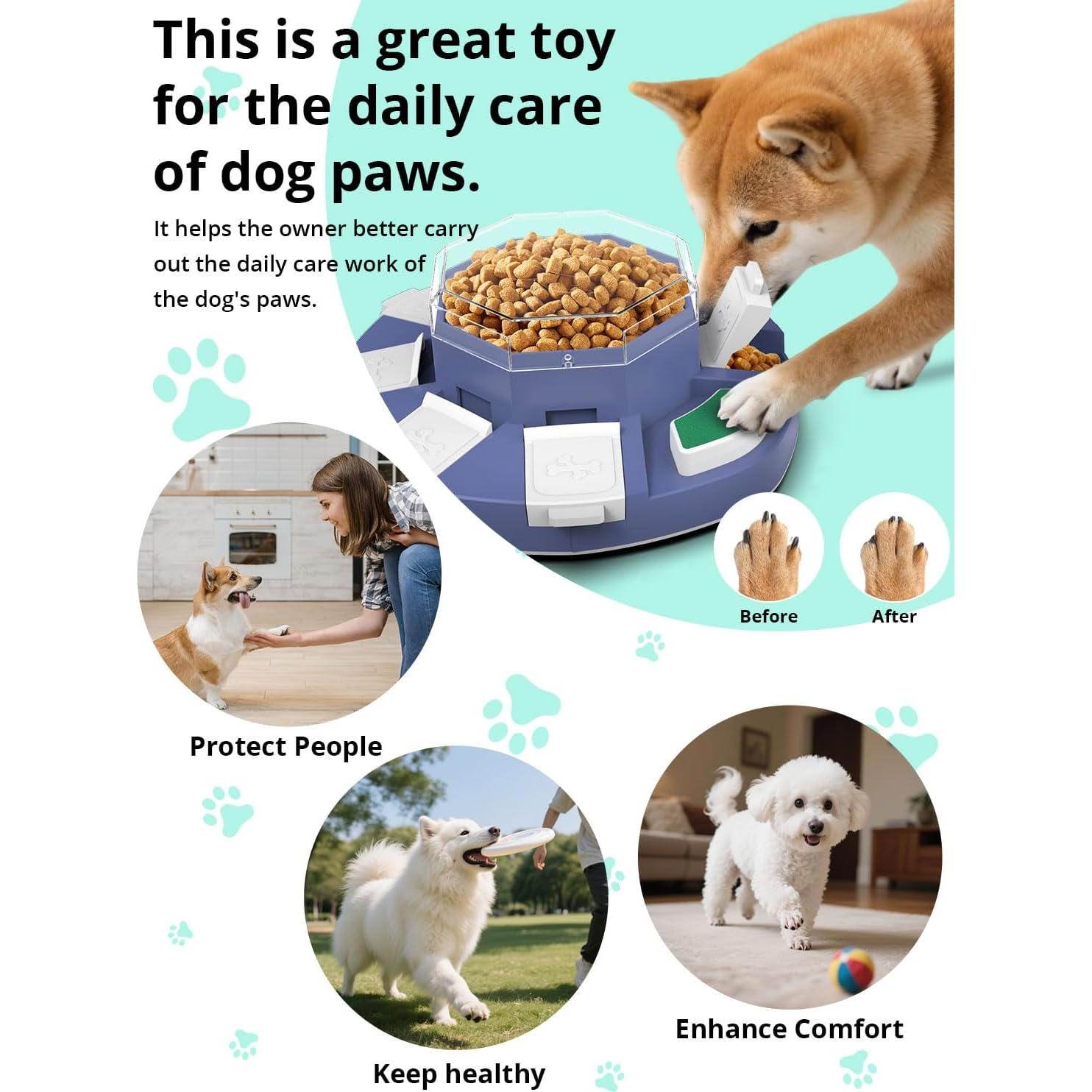 Juguete Interactivo para Perros TBTeek 3 en 1 - Dispensador de Comida y Lima de Uñas