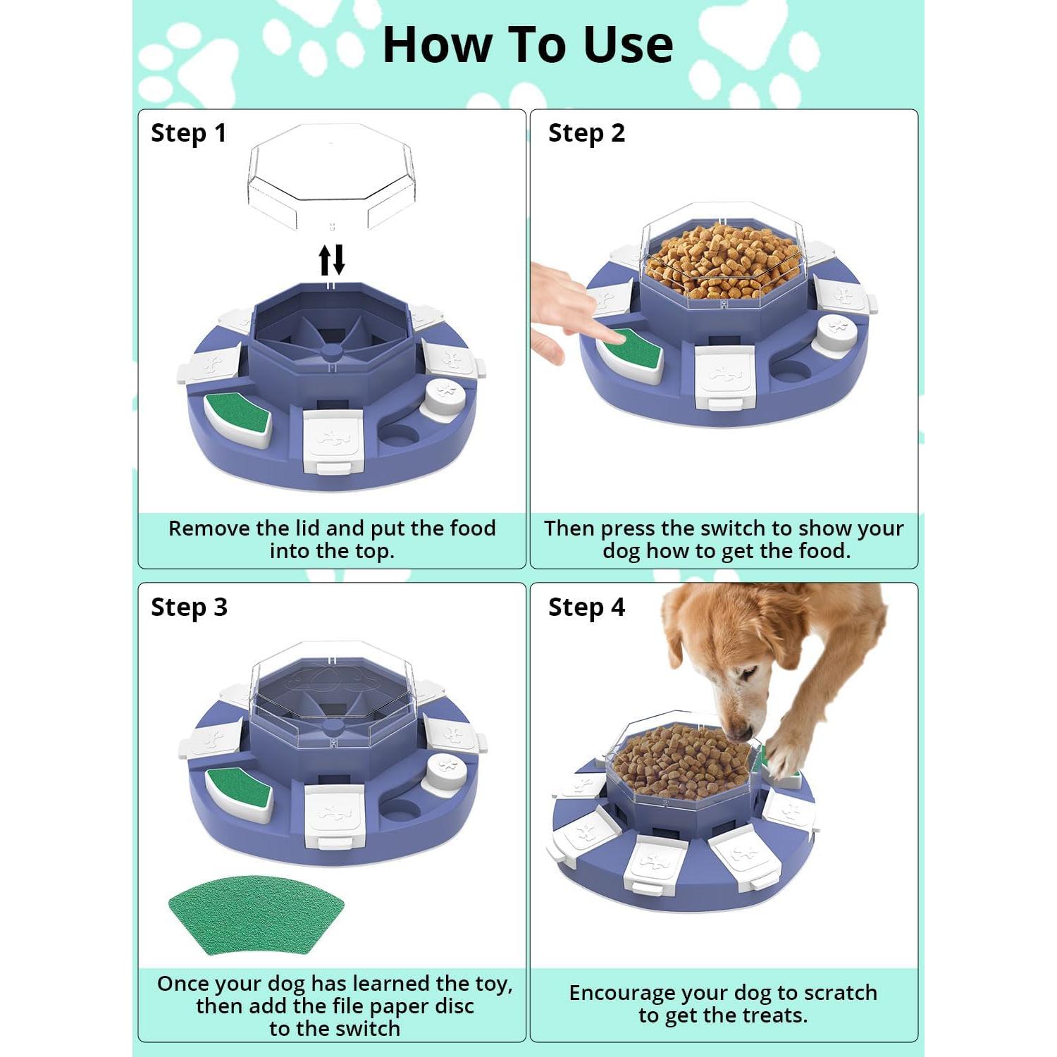 Juguete Interactivo para Perros TBTeek 3 en 1 - Dispensador de Comida y Lima de Uñas