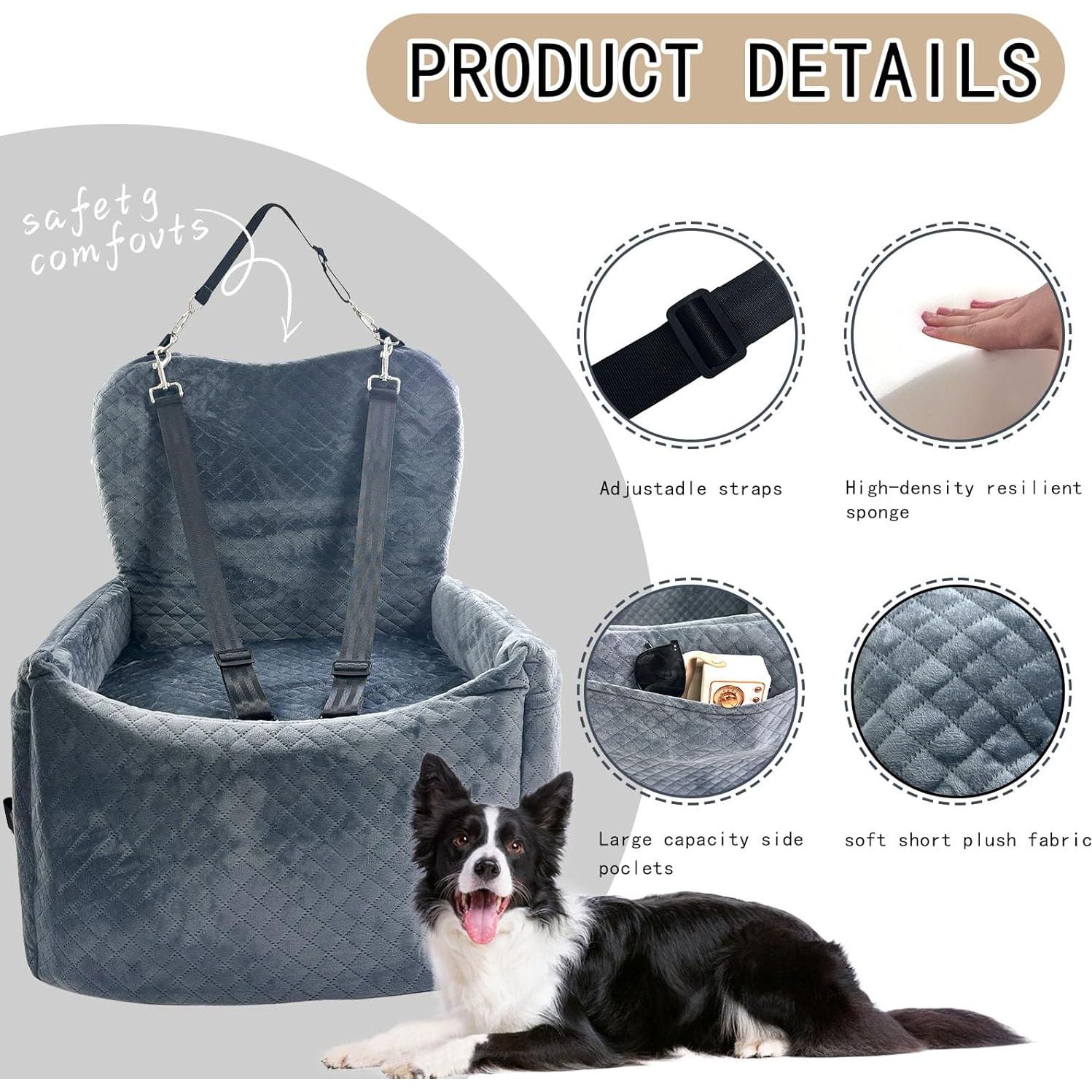 Asiento de Coche para Perros Pequeños YSYFHG Gris 27.94x48.26 cm