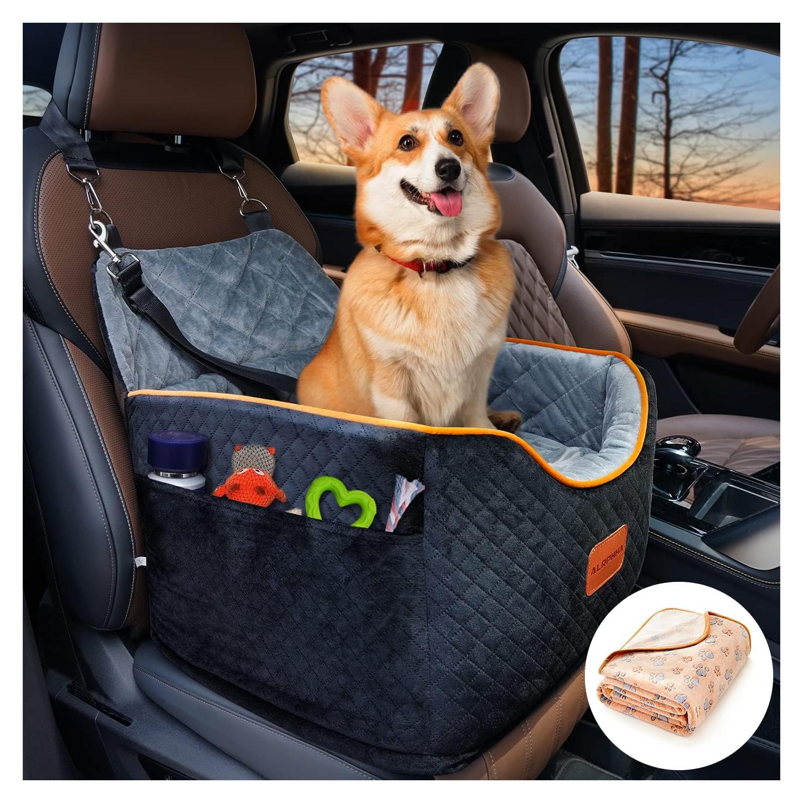 Asiento de coche para perros AlfaTok DCS negro, 53x48 cm