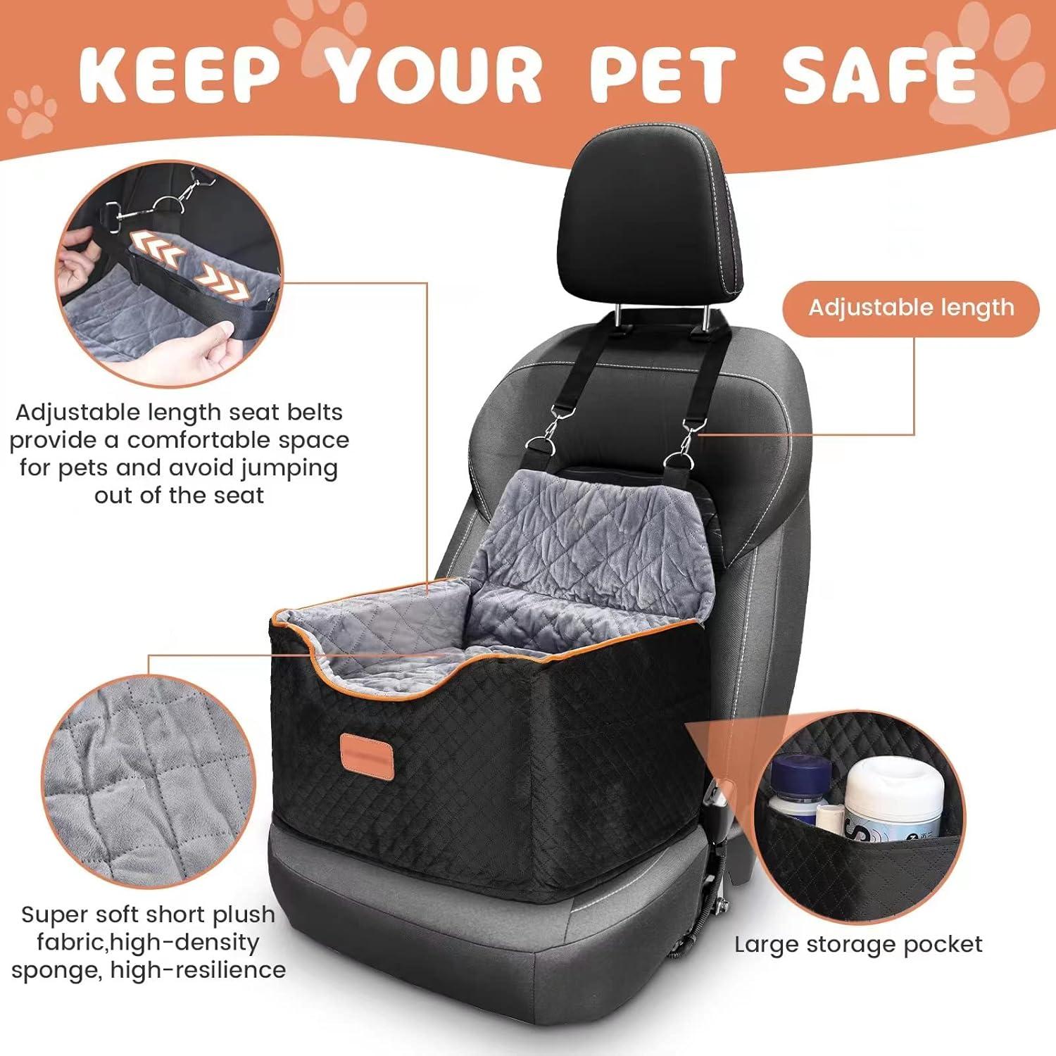 Asiento de coche para perros AlfaTok DCS negro, 53x48 cm