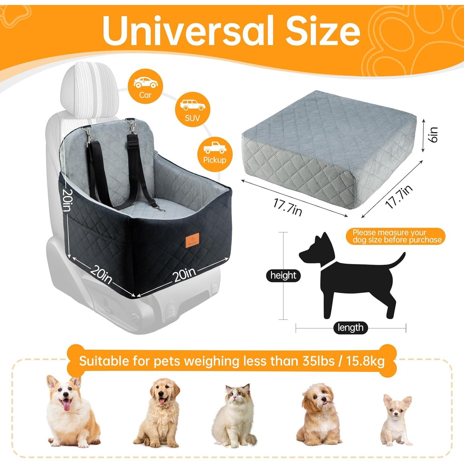 Asiento Elevador para Perros FurFrolic Negro Gris 50.8x50.8 cm