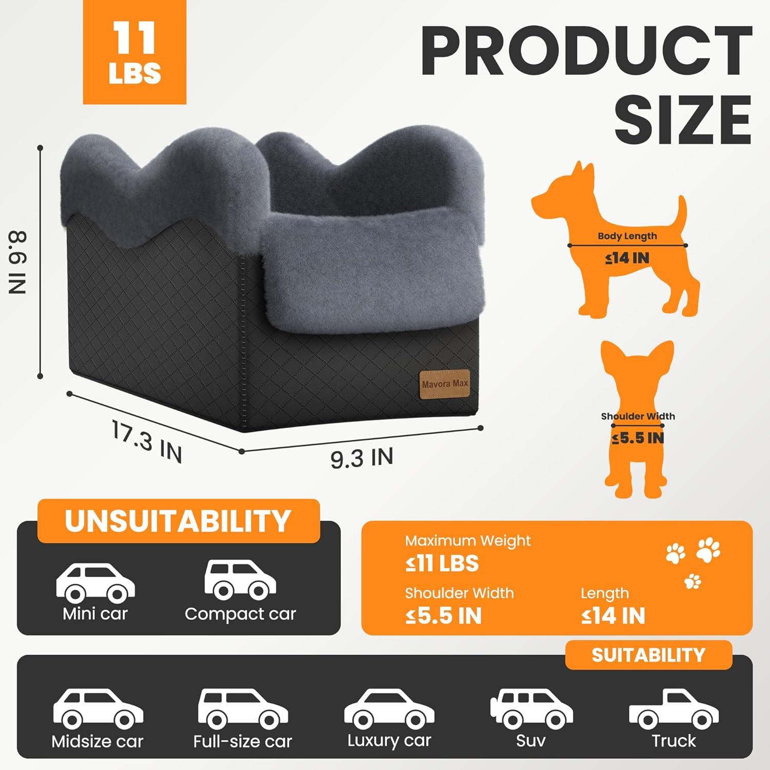 Asiento elevador para perro Mavora Max - Negro/Gris oscuro - hasta 5 kg