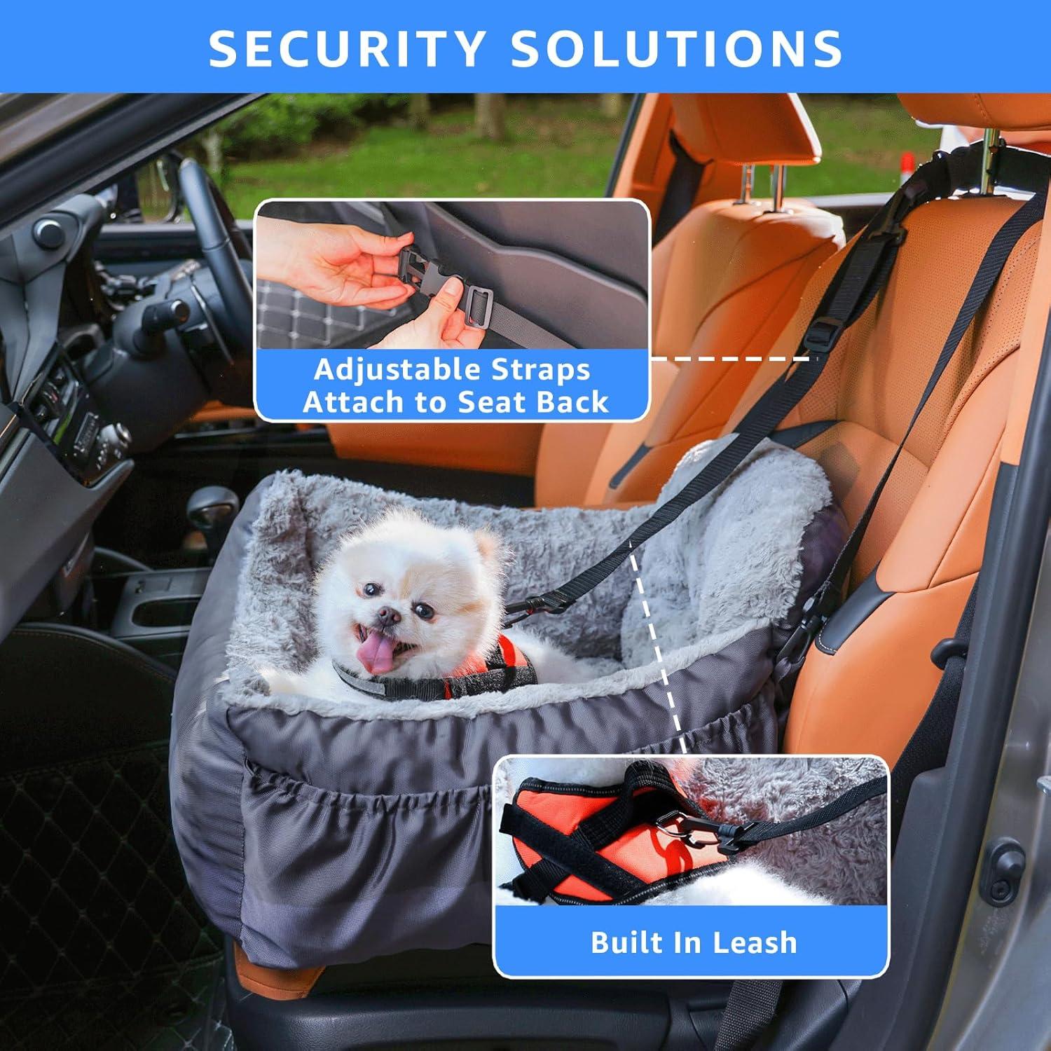 Asiento de Coche para Perros Oiilores Gris 58x55 cm Lavable