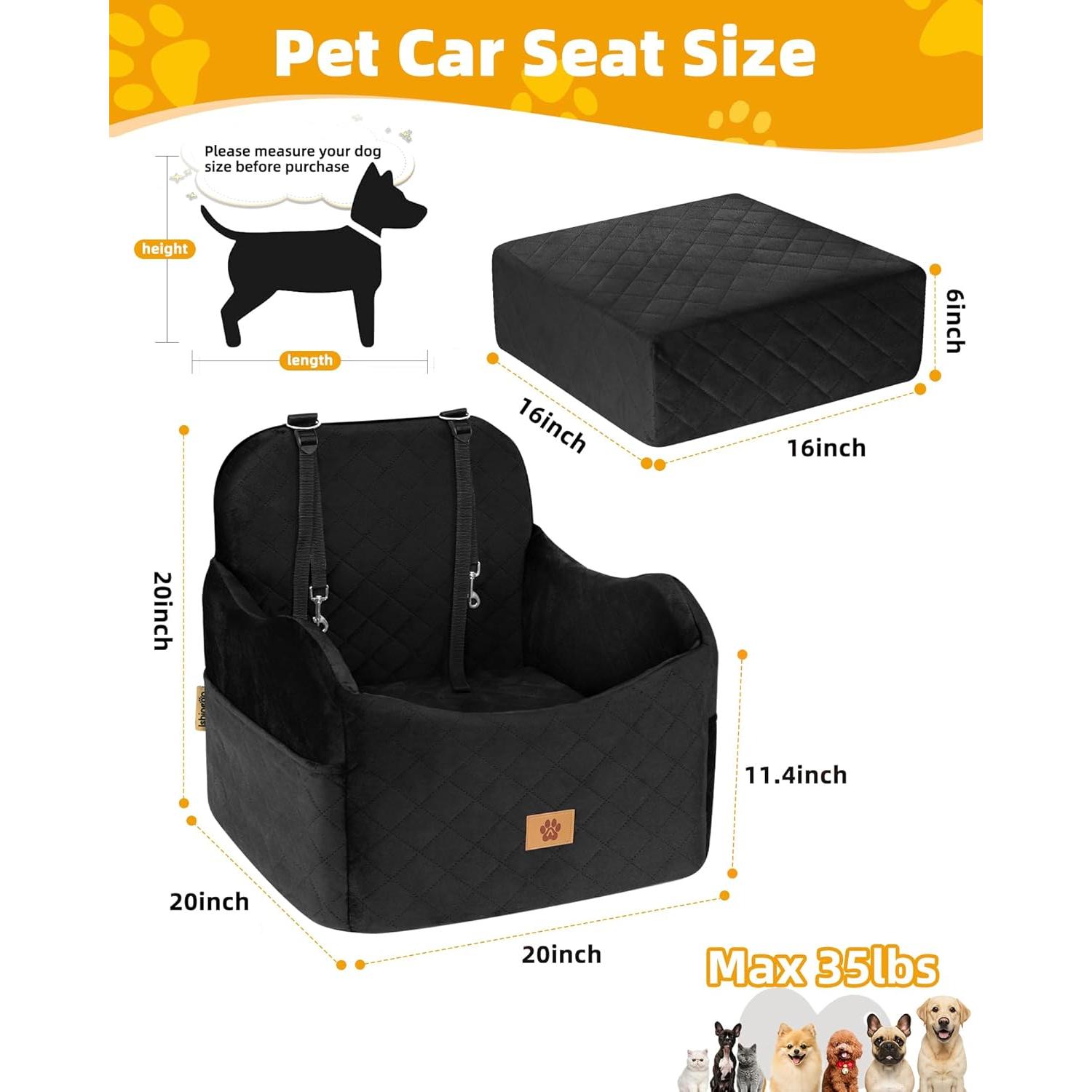 Asiento Elevador para Perros Ishineon Mediano Negro 50.8cm