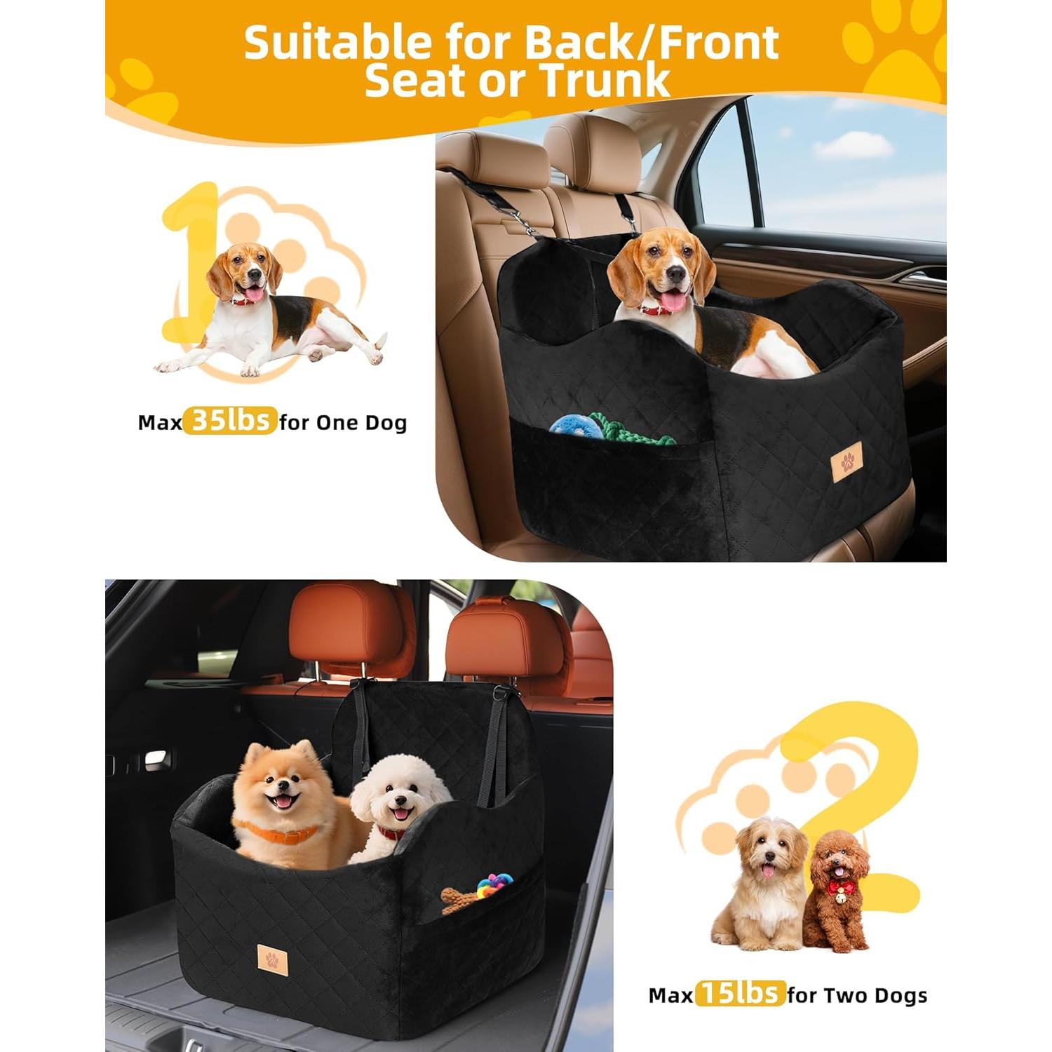 Asiento Elevador para Perros Ishineon Mediano Negro 50.8cm