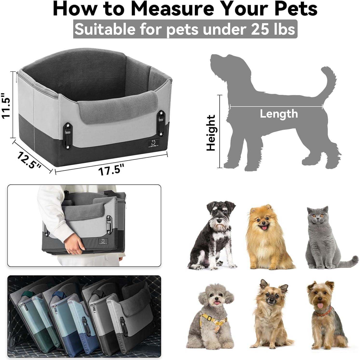 Asiento Elevador para Perros Pequeños A4Pet Gris 44.5x31.8 cm