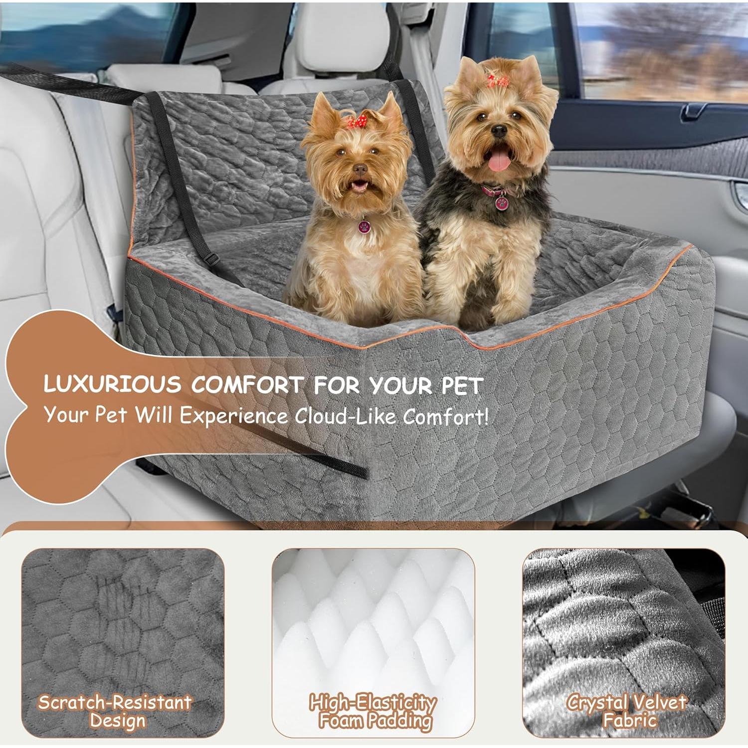 Asiento Elevador para Perros Vdamu - Cama de Coche Gris 27.2kg