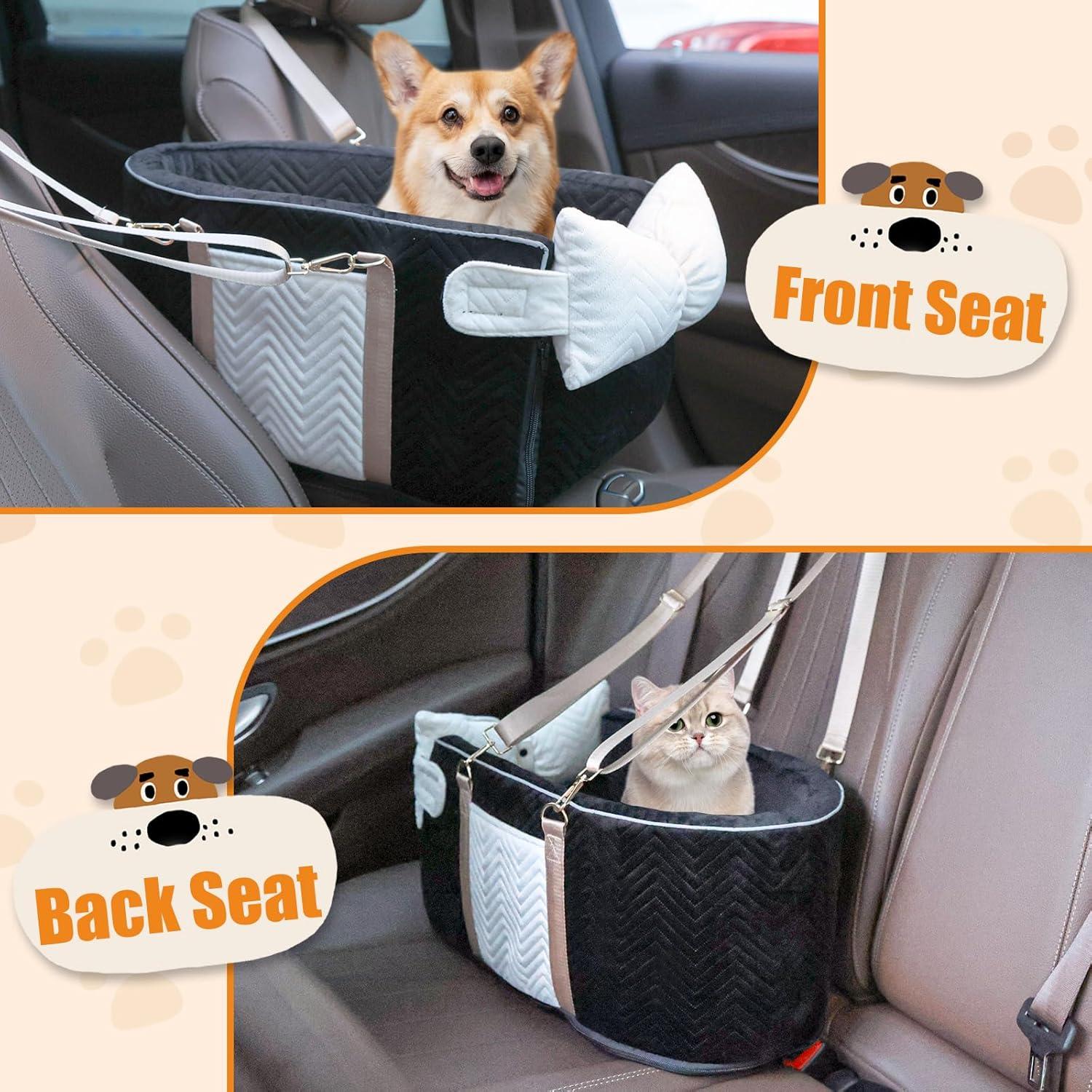 Asiento de Coche para Perros y Gatos Homsunyi Negro 46x25.9cm