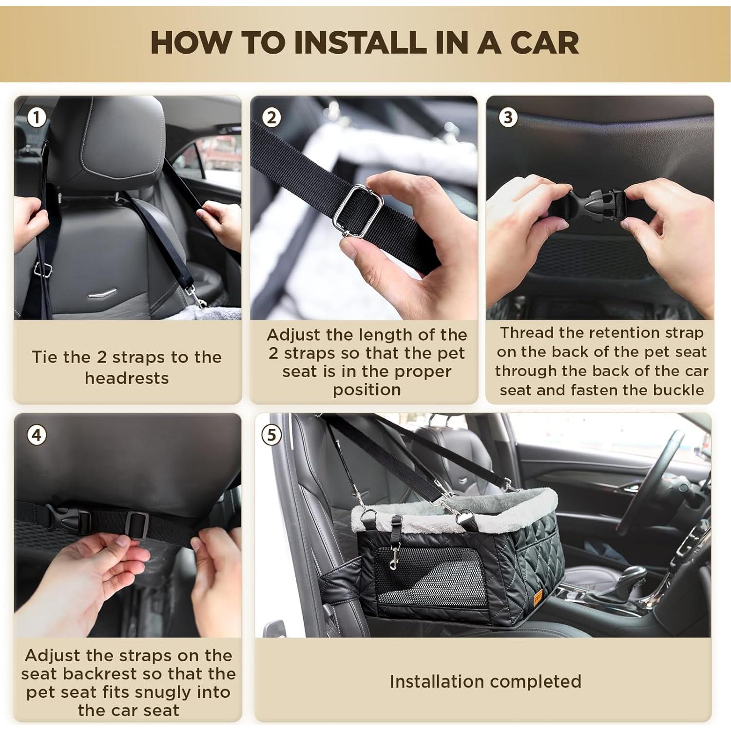 Asiento Elevador para Perros Wisle 2501, hasta 9 kg, Plegable