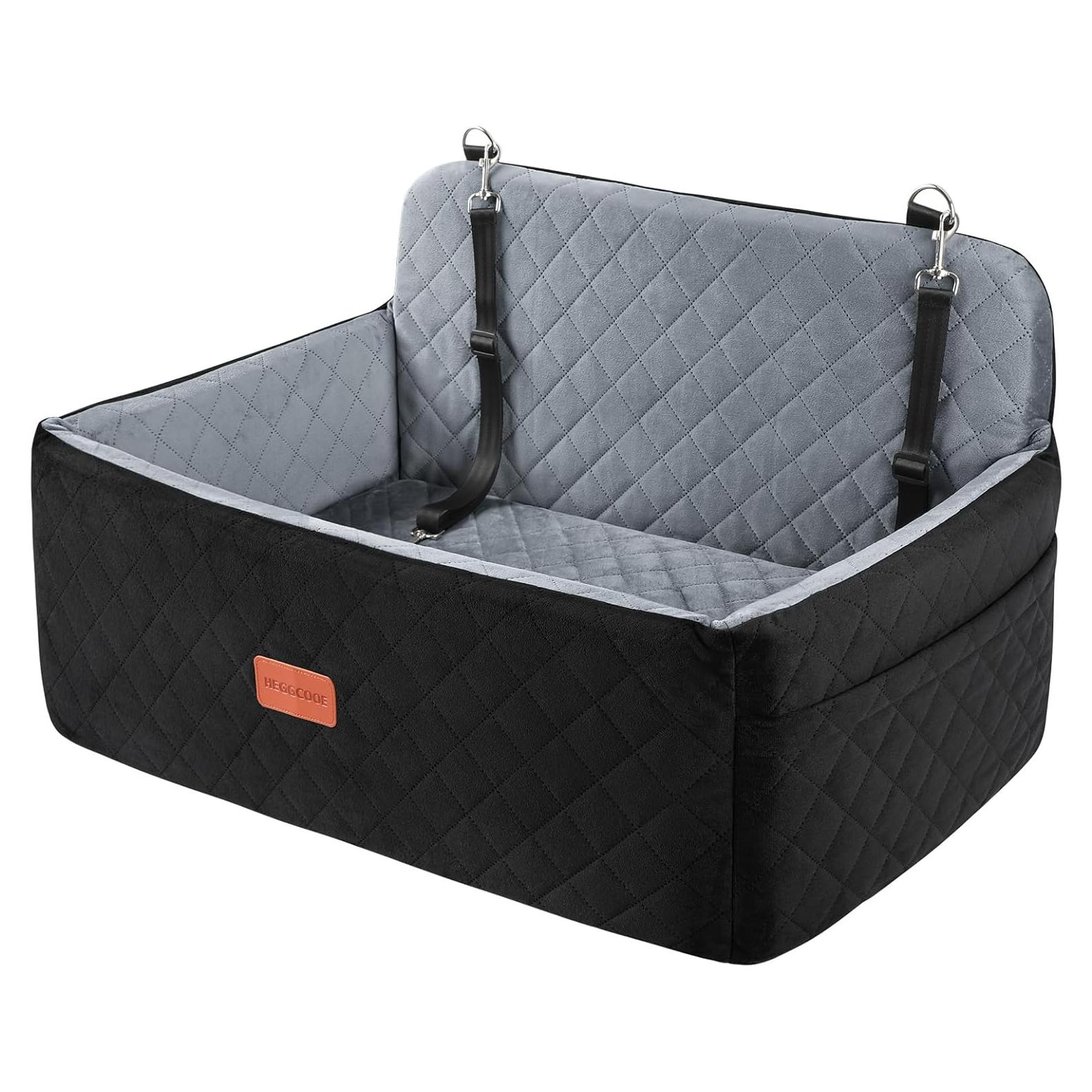 Asiento de Coche para Perros HEGGCOOE 75 cm Negro/Gris