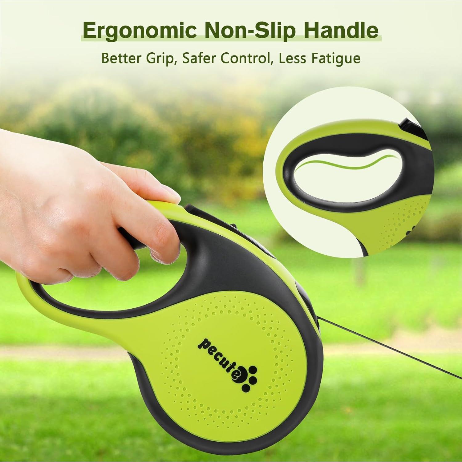 Correa de Perro Retráctil Pecute 5m con Luz LED y Antideslizante