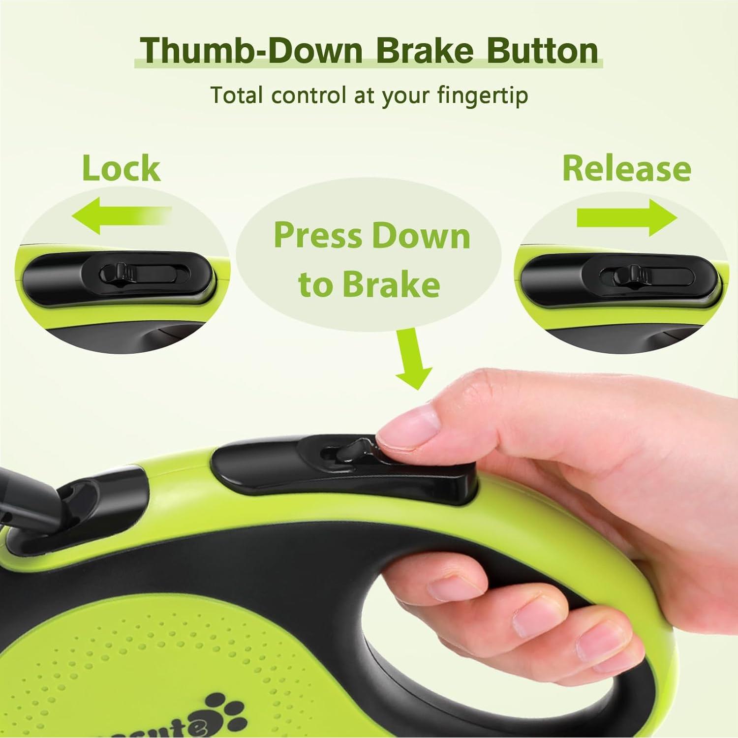 Correa de Perro Retráctil Pecute 5m con Luz LED y Antideslizante