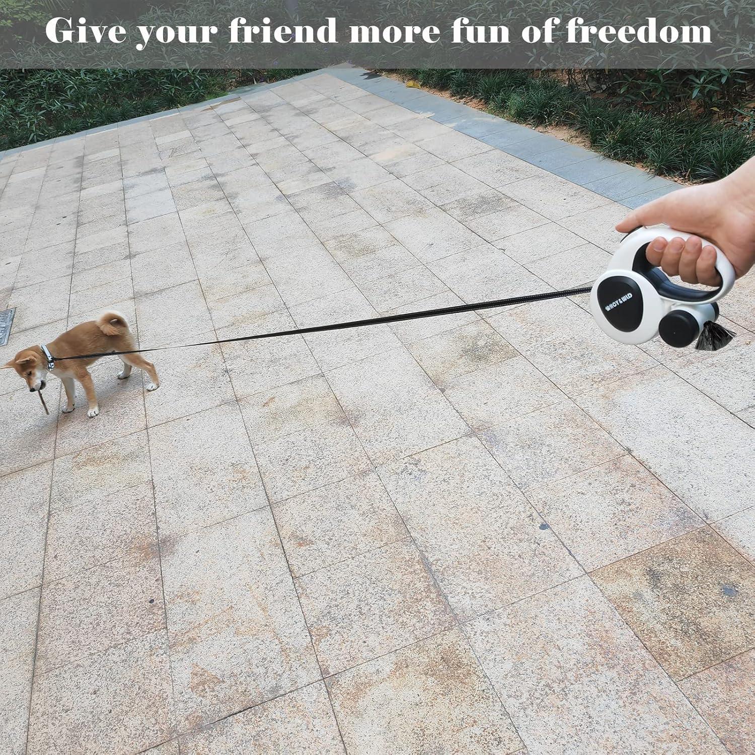 Correa Retráctil para Perros HCY&WLD 5m con Luz LED y Dispensador