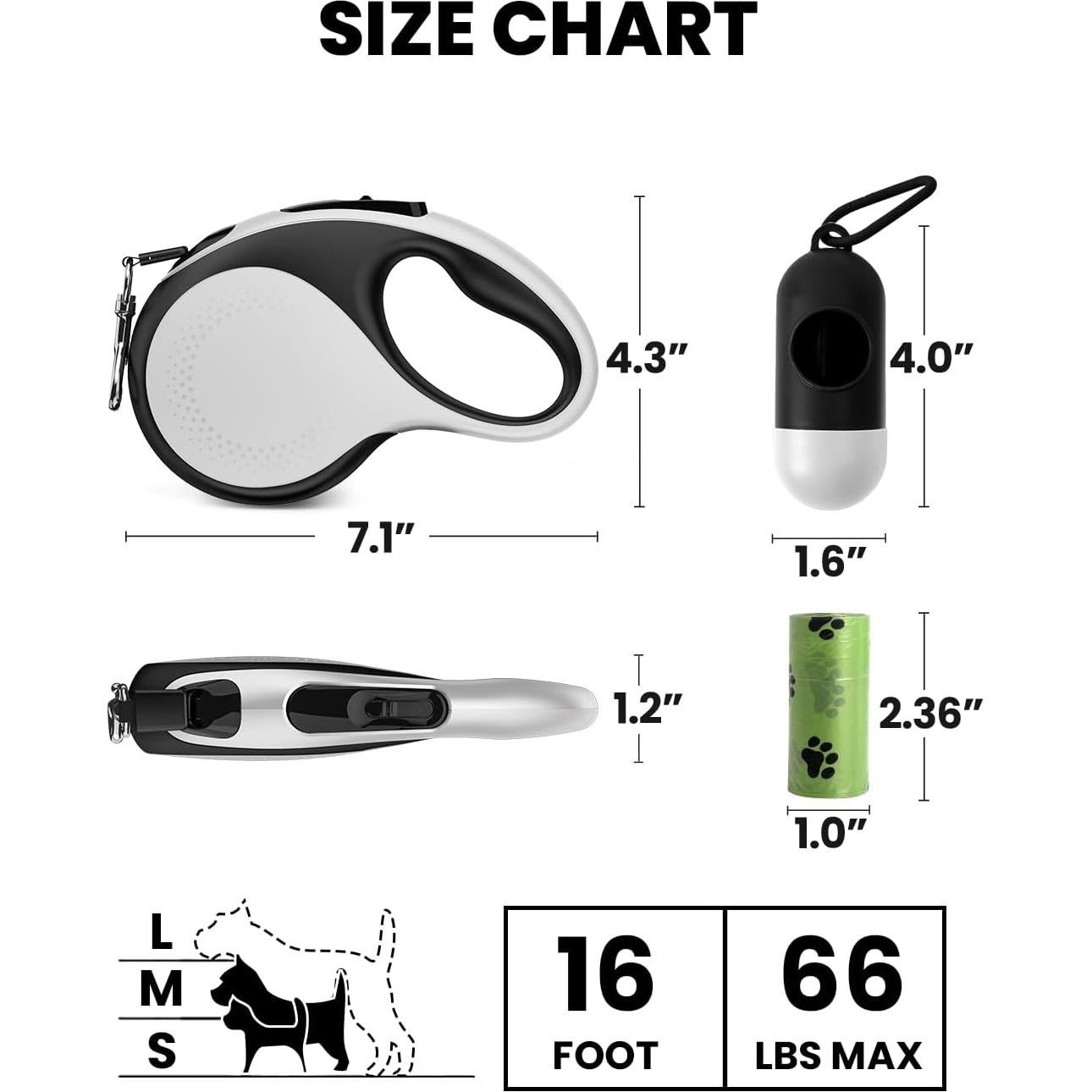 Correa de Perro Retráctil Douexio 5m con Luz LED para 30kg