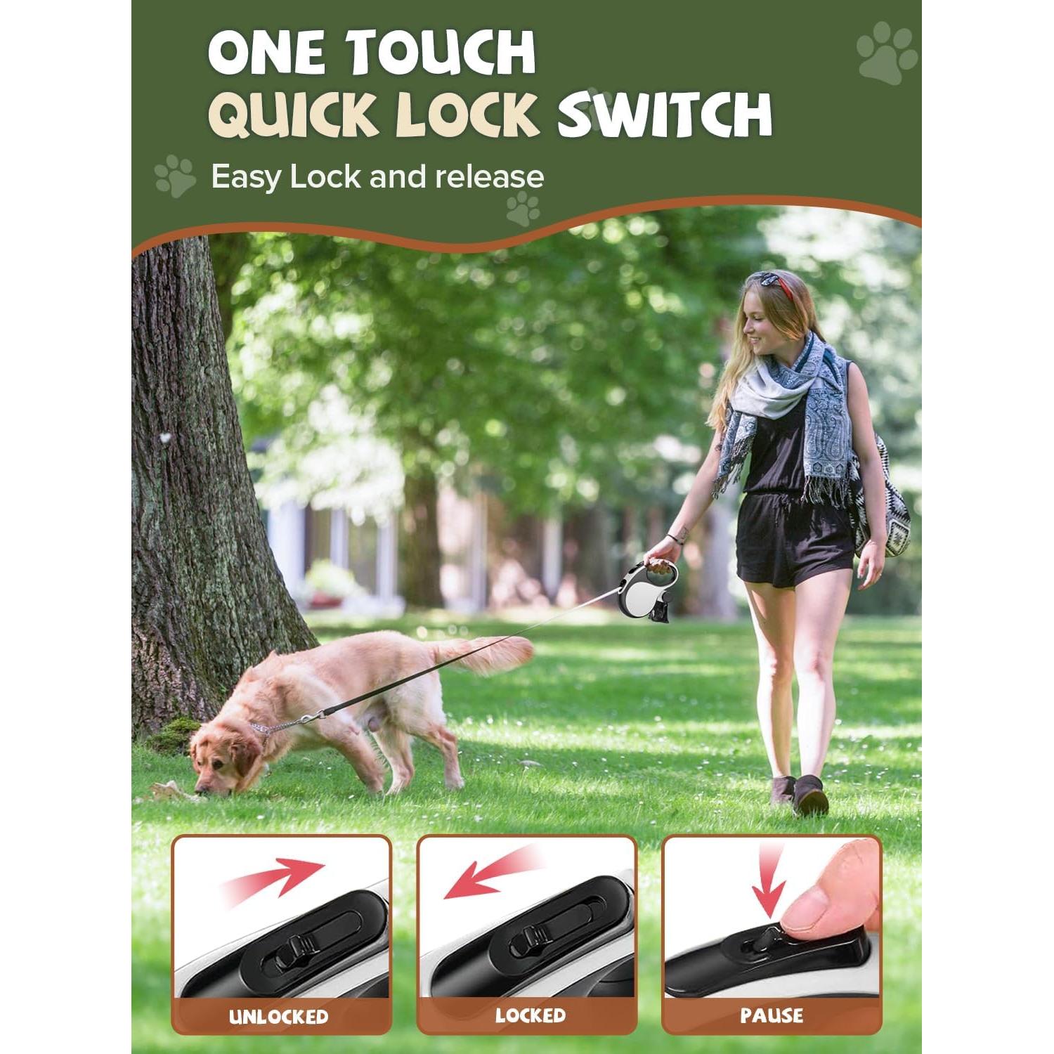 Correa de Perro Retráctil Douexio 5m con Luz LED para 30kg