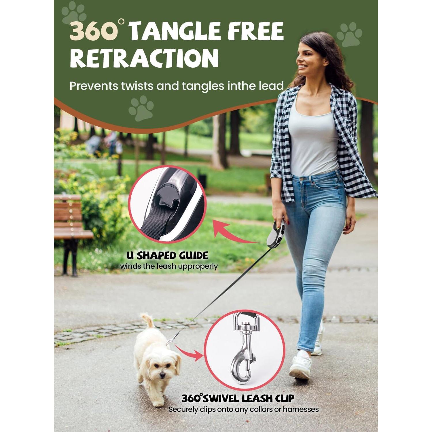 Correa de Perro Retráctil Douexio 5m con Luz LED para 30kg