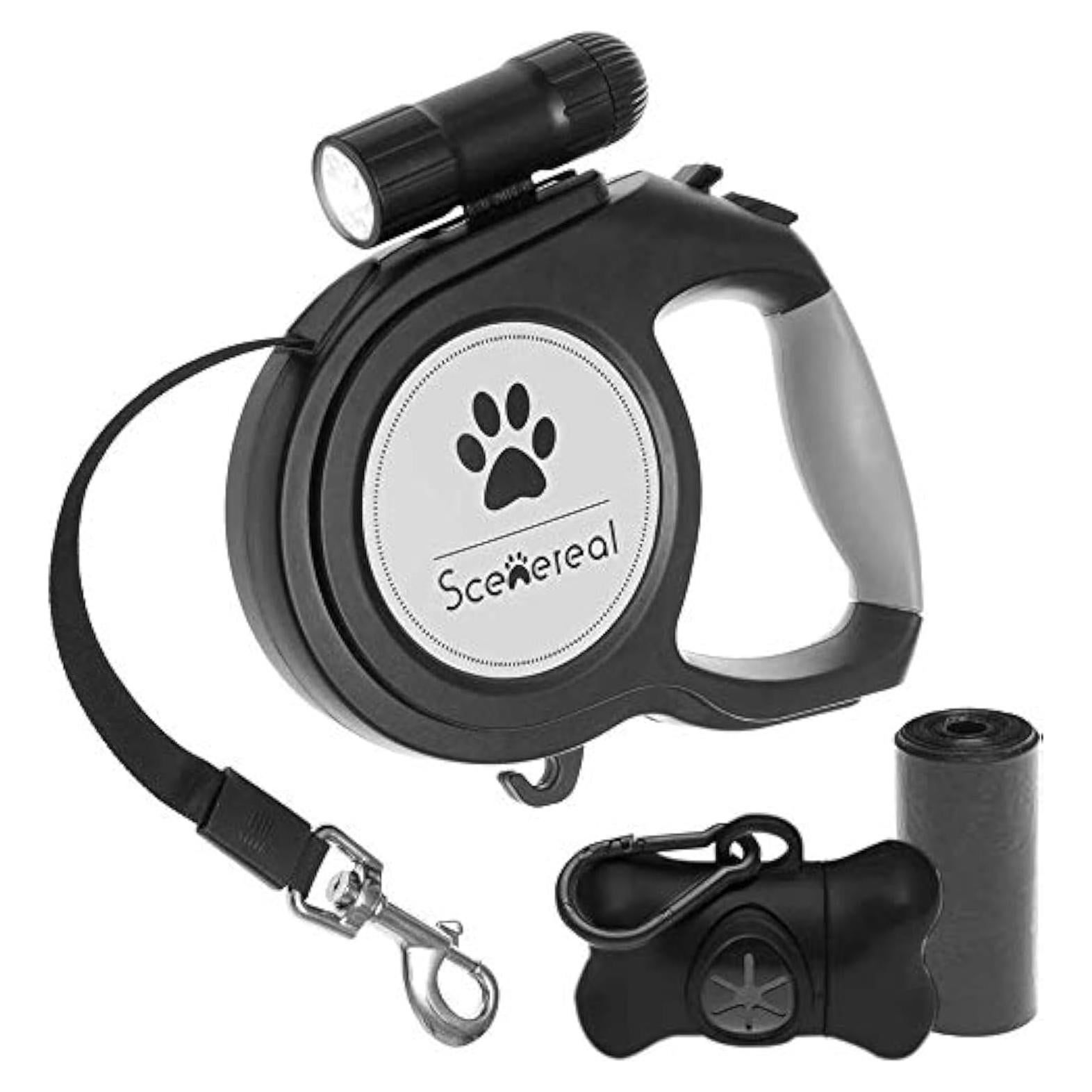 Correa Retráctil para Perros SCENEREAL 7.92m con Luz LED