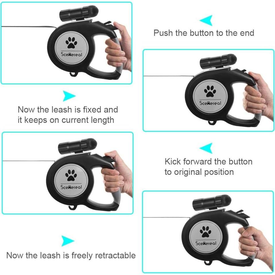 Correa Retráctil para Perros SCENEREAL 7.92m con Luz LED