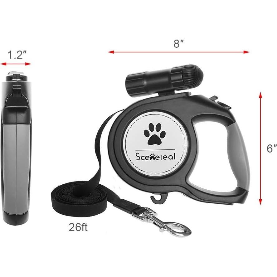 Correa Retráctil para Perros SCENEREAL 7.92m con Luz LED