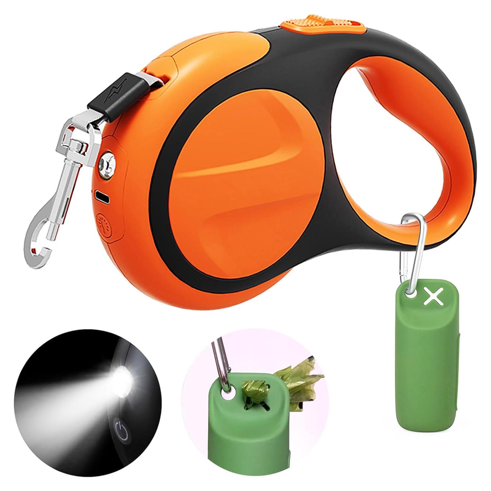 Correa Retráctil para Perros USHARP 4.88m con Luz LED