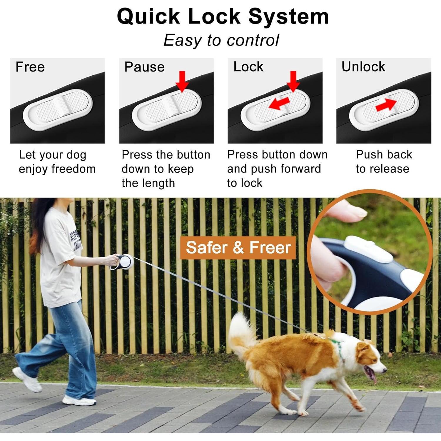 Correa Retráctil para Perros USHARP 4.88m con Luz LED