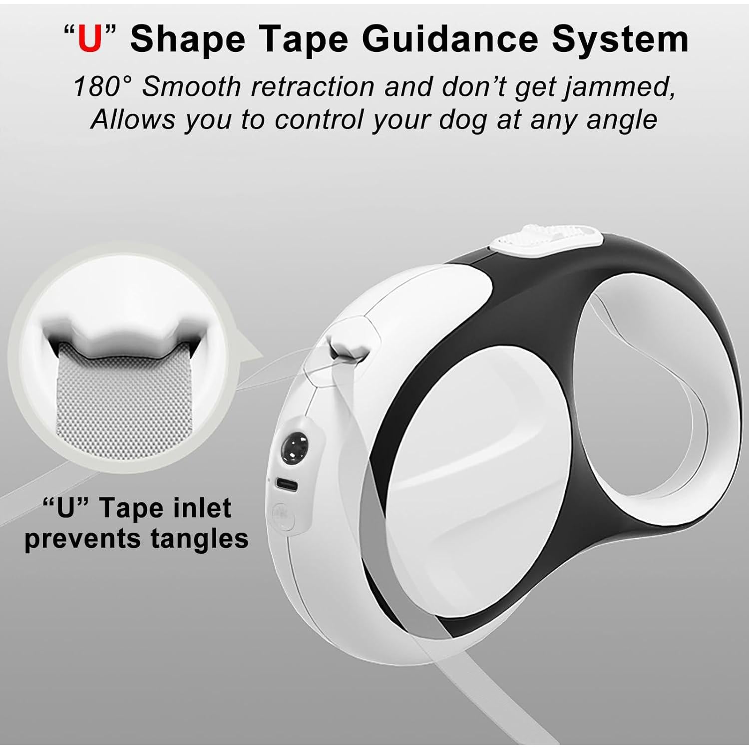 Correa Retráctil para Perros USHARP 4.88m con Luz LED