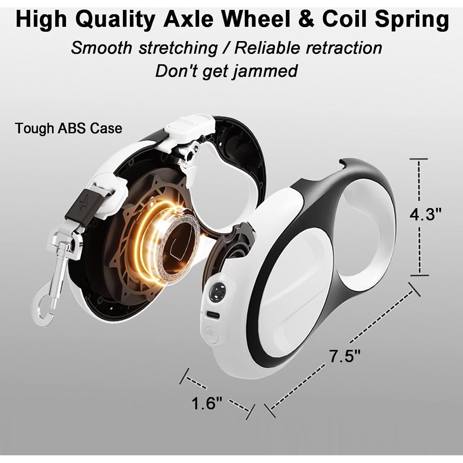 Correa Retráctil para Perros USHARP 4.88m con Luz LED