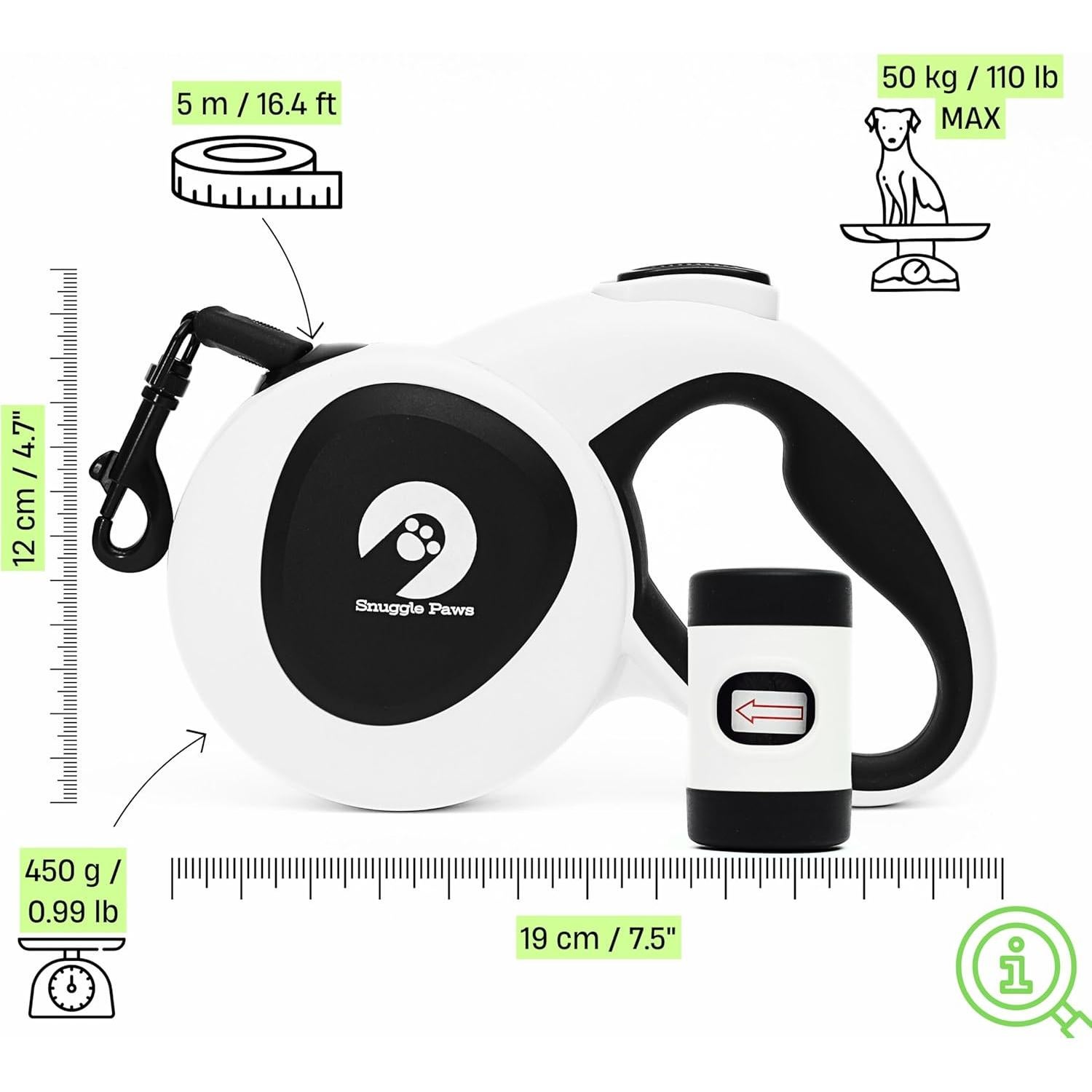 Correa Retráctil Snuggle Paws 5m para Perros Grandes 50kg