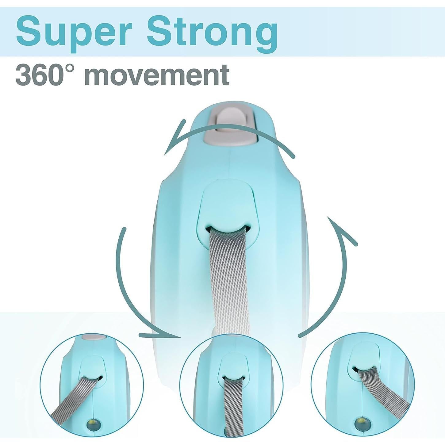 Correa de perro retráctil LED verde 5M con linterna y mango antideslizante