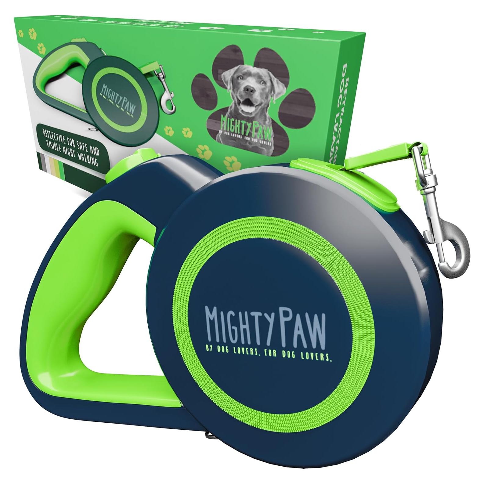 Correa Retráctil para Perros Mighty Paw 2.0 - Control Fácil y Seguro