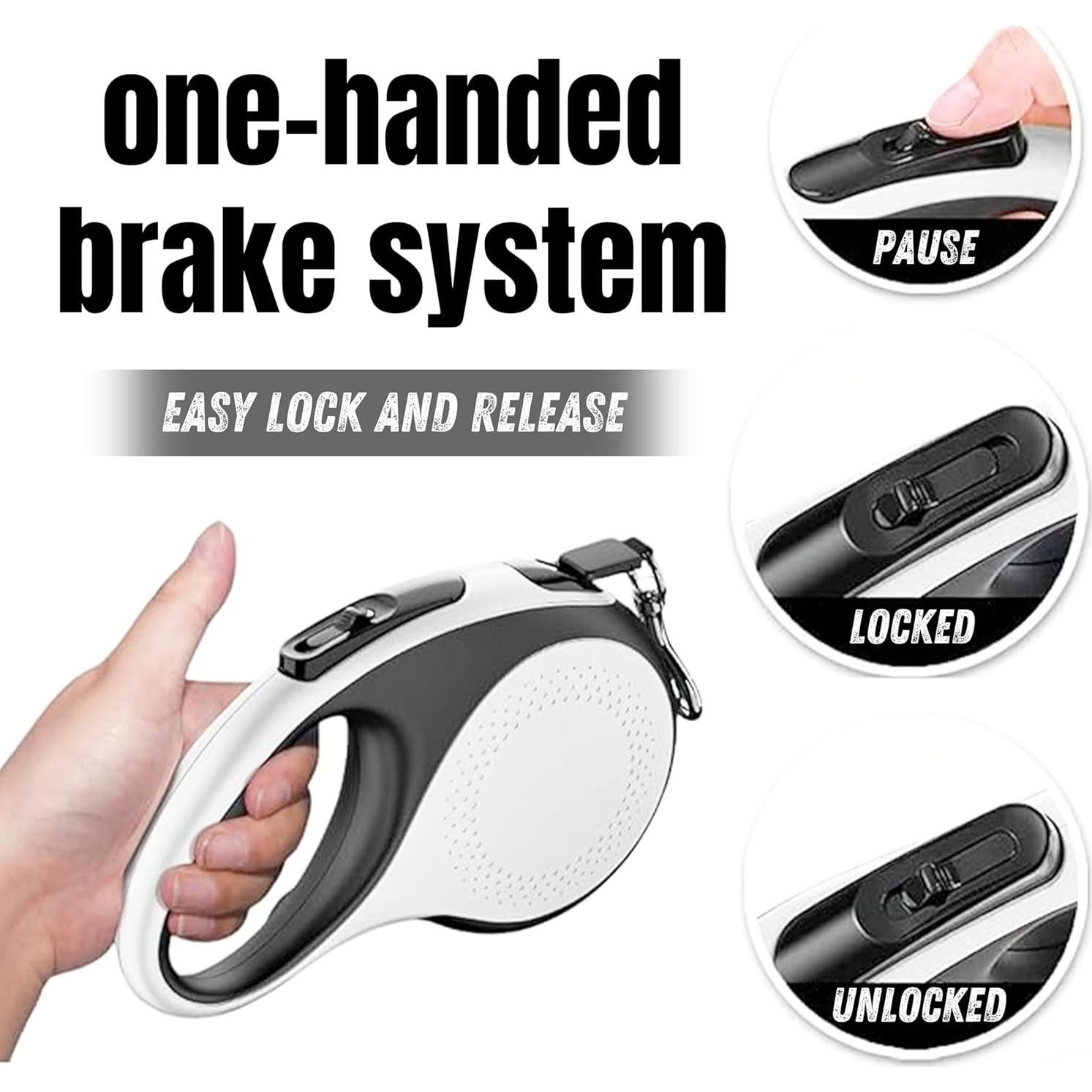 Correa Retráctil para Perro Henan 4.88m con Luz LED - Resistente