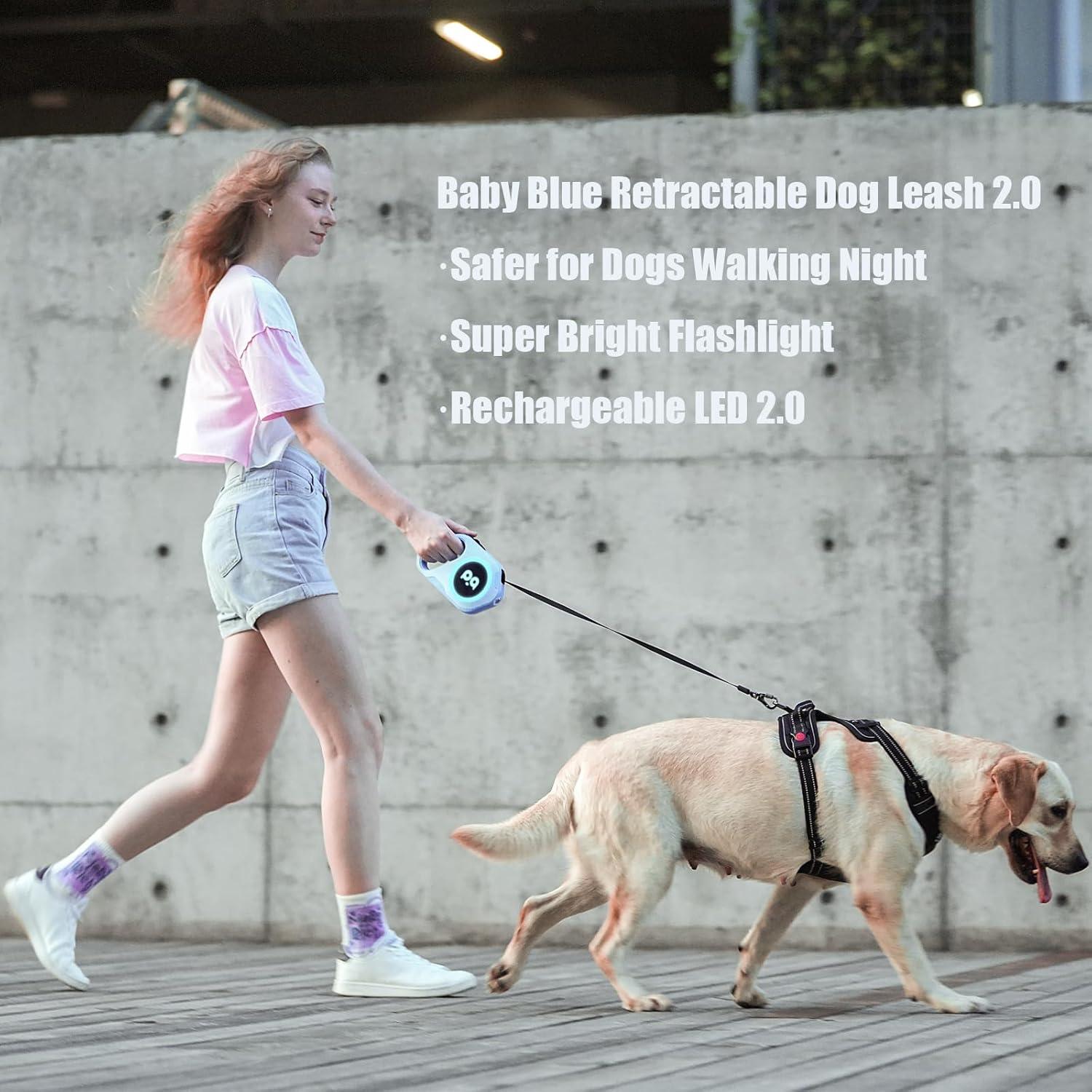 Correa de Perro Retráctil LED 5m Hanwei Recargable hasta 40kg