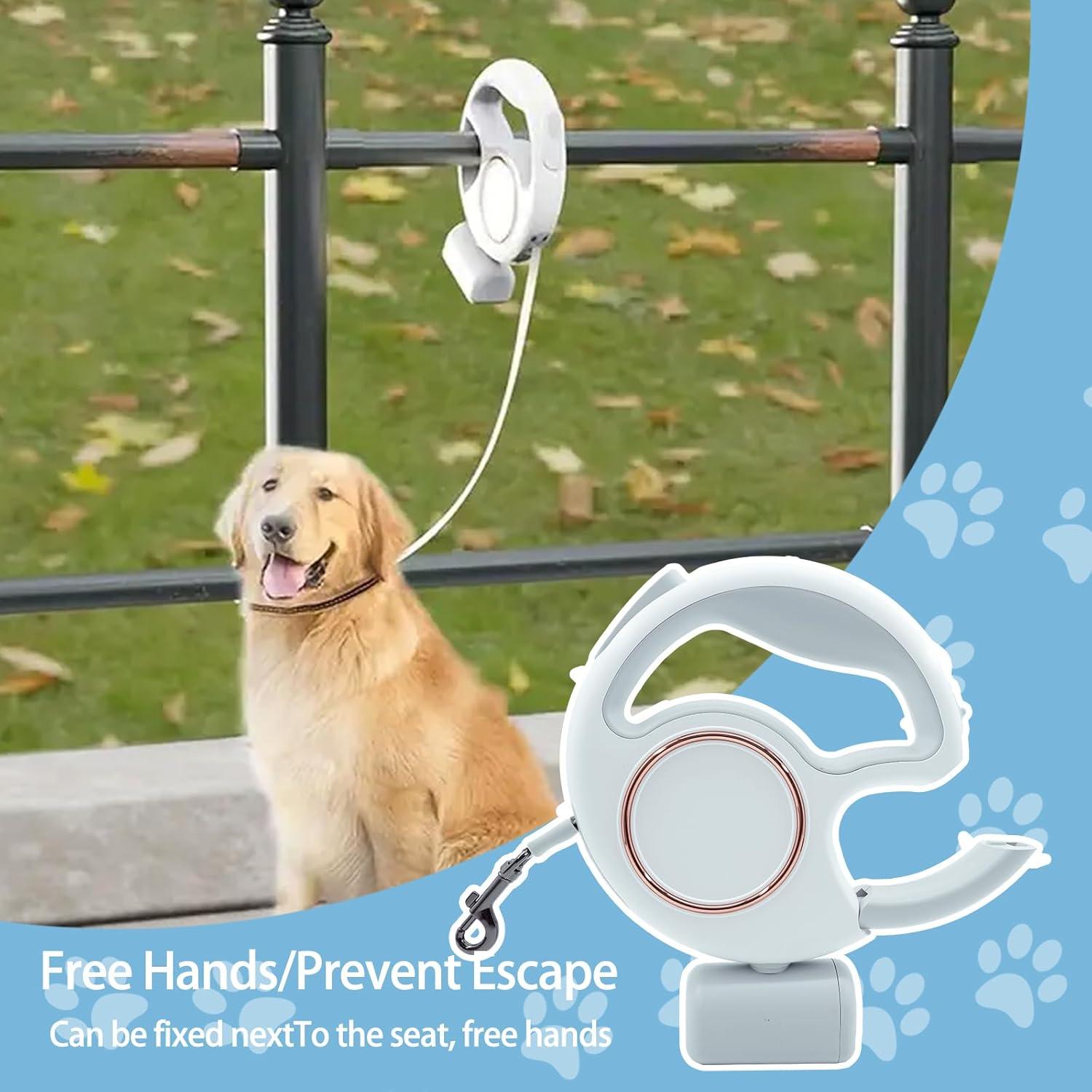 Correa Retráctil para Perros Zividodo 3.05m con Luz LED y Dispensador