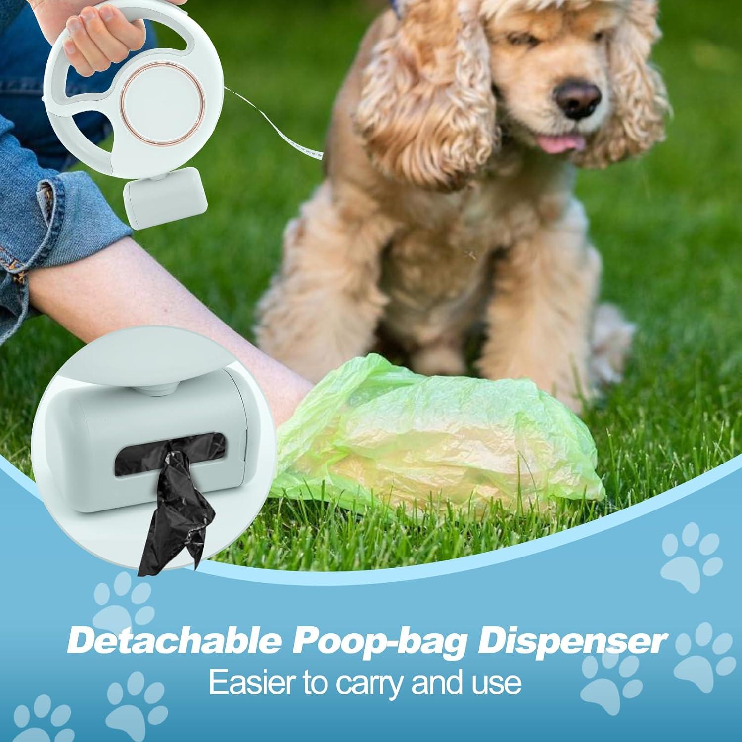 Correa Retráctil para Perros Zividodo 3.05m con Luz LED y Dispensador