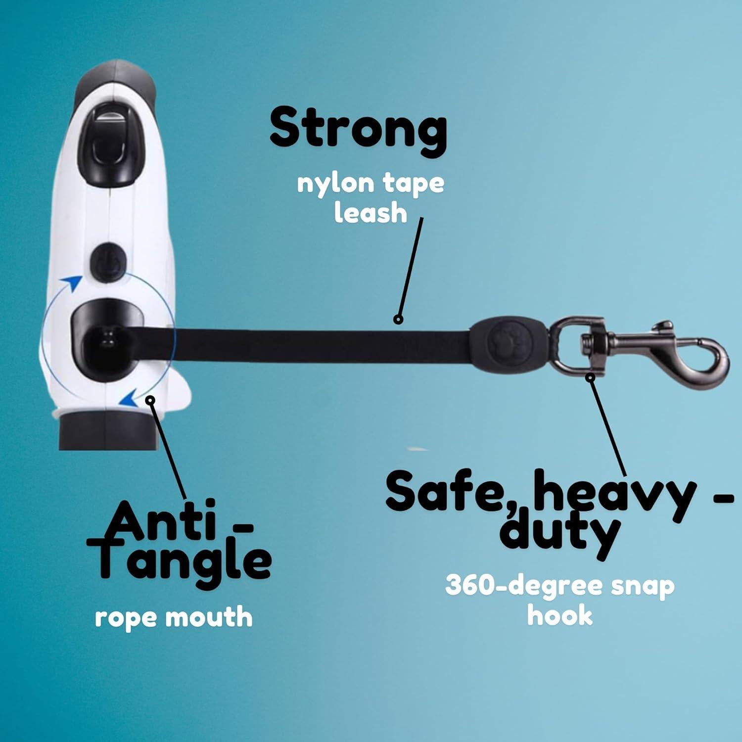 Correa Retráctil para Perros Pequeños Qqpets 3m con LED