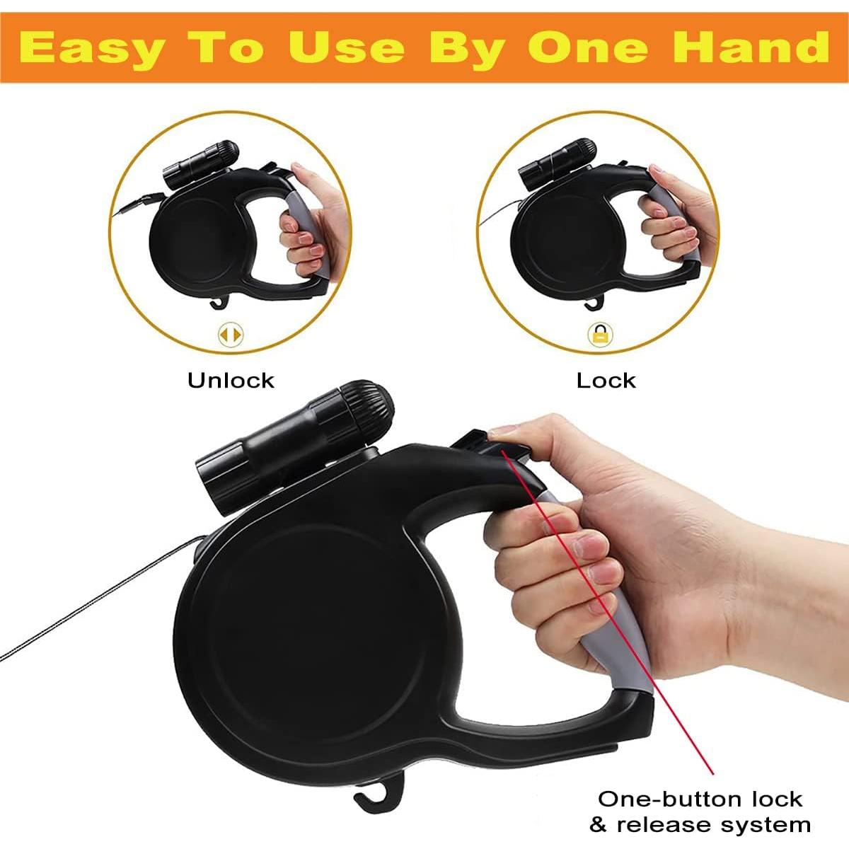 Correa Retráctil para Perros Giveme5 8m con Linterna LED