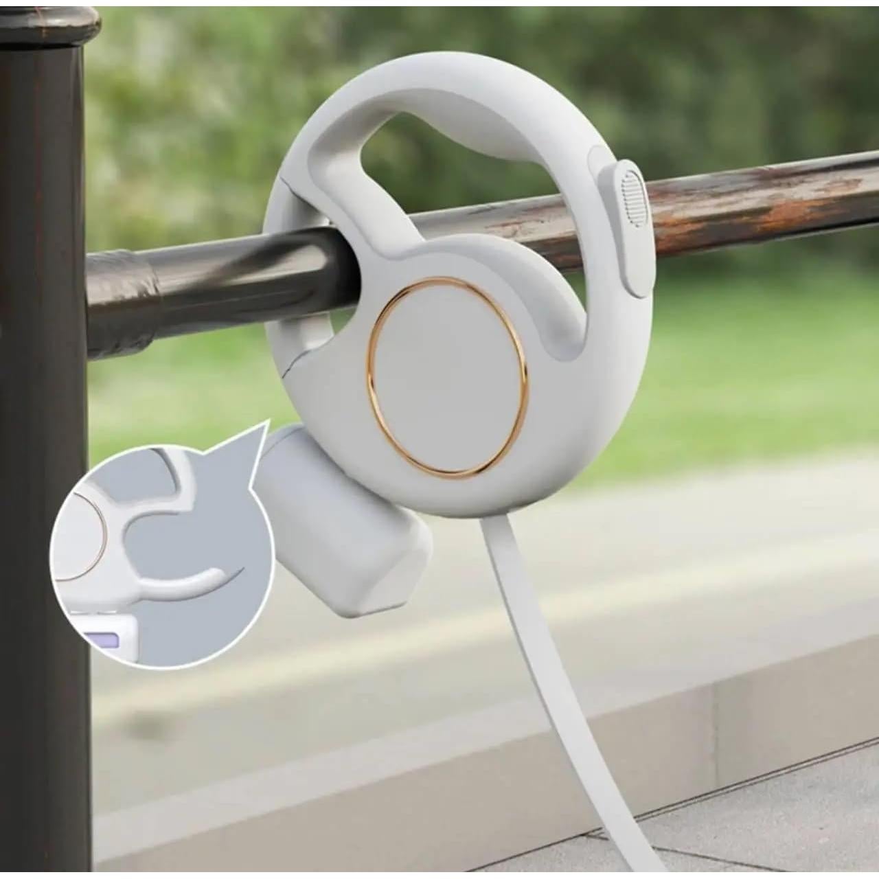 Correa de Perro Retráctil 3M - LED, Freno, Dispensador - Blanco