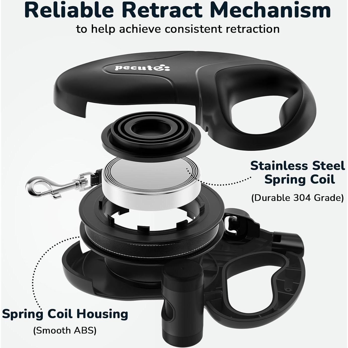 Correa Retráctil Pecute 9.75m para Perros hasta 50kg