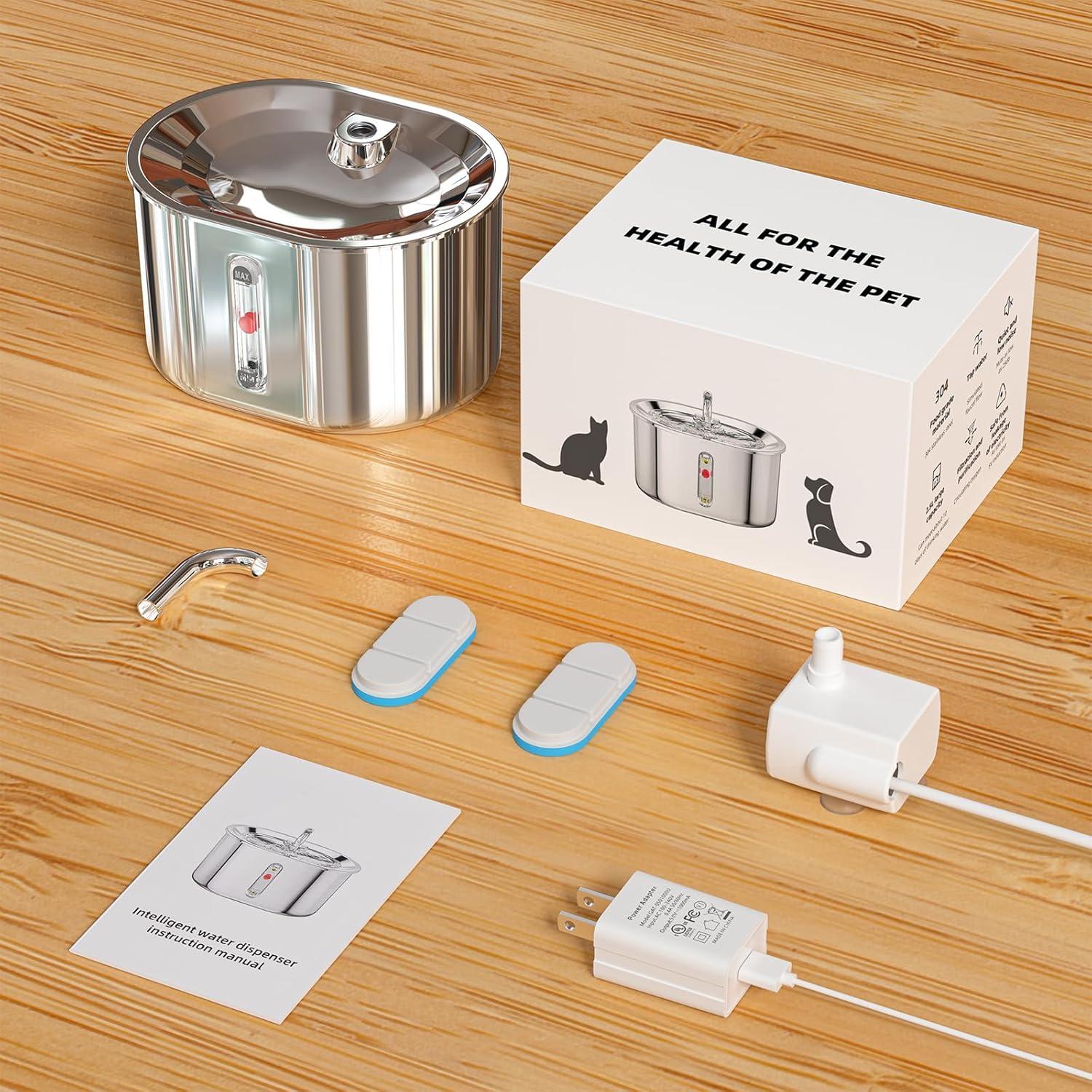 Dispensador de Agua para Gatos Joric Acero Inoxidable 2.5L