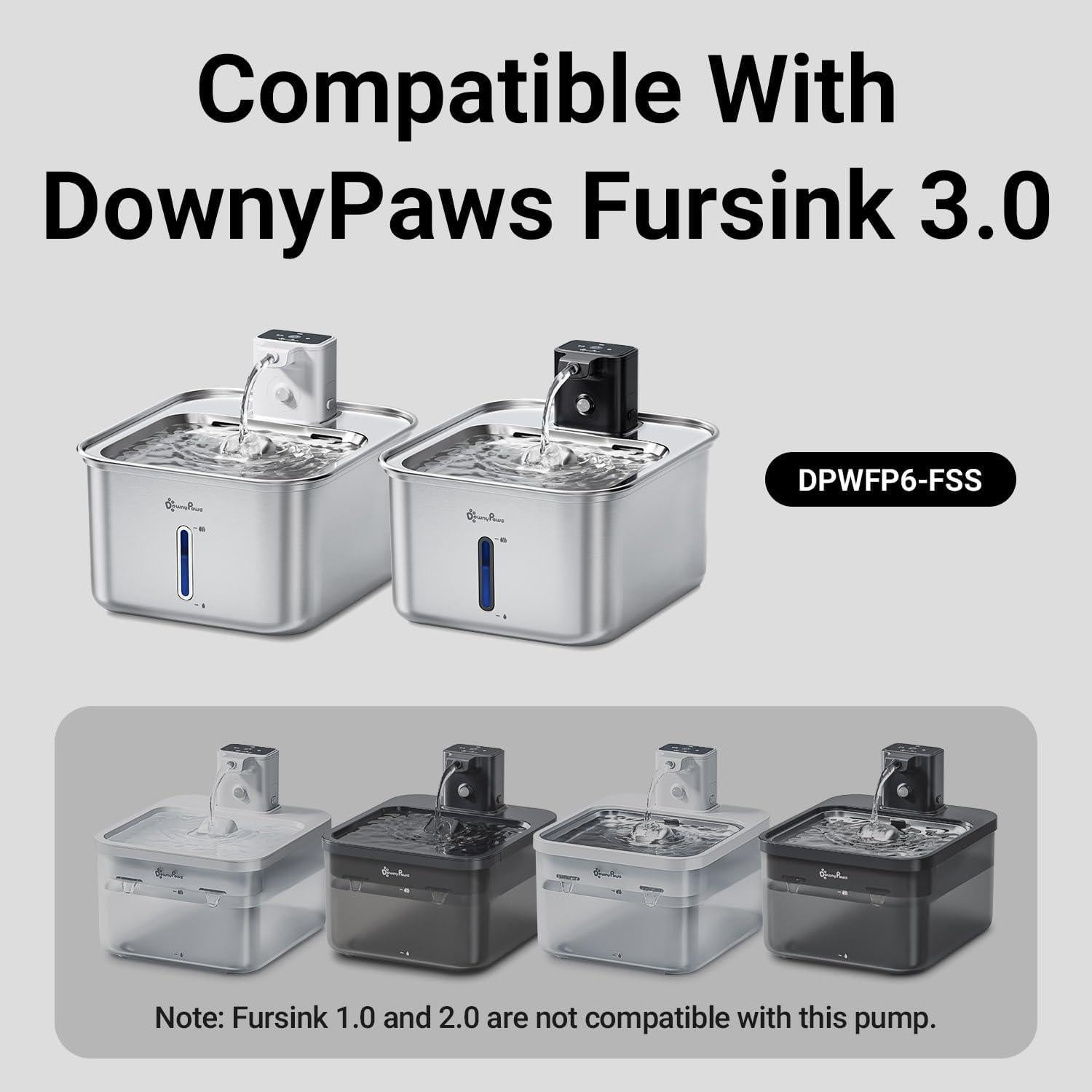 Bomba de Agua DownyPaws Negra para Fuente Gato DPWFP6SS